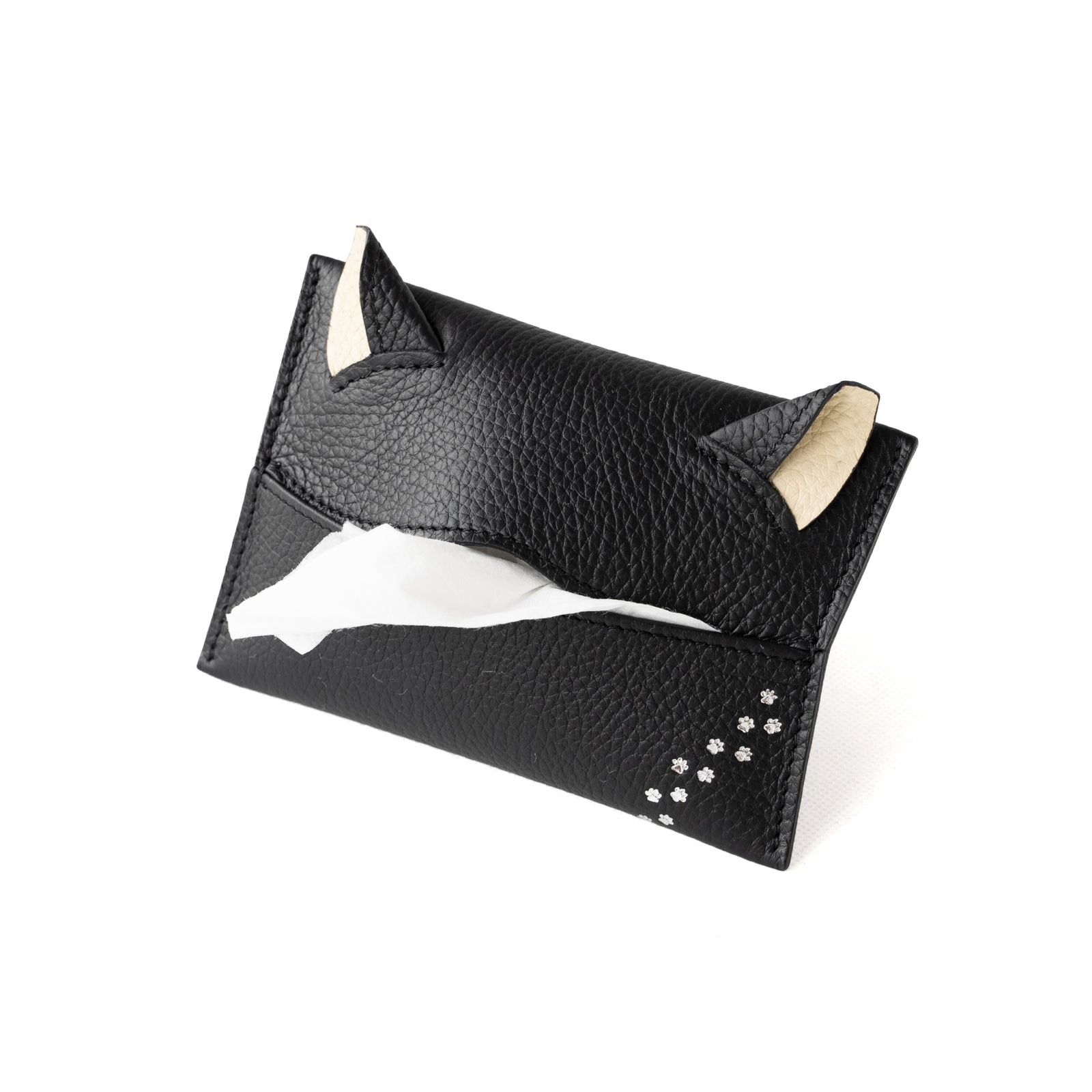 Cat Pocket Tissue Case Cuir Mash / Black