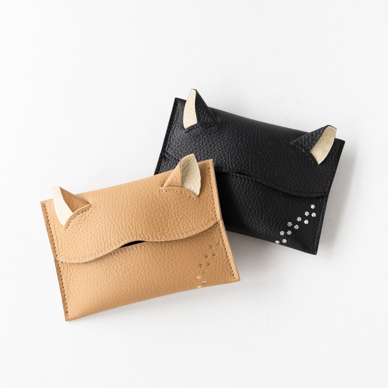 Cat pocket tissue case Cuir Mache / Chamois