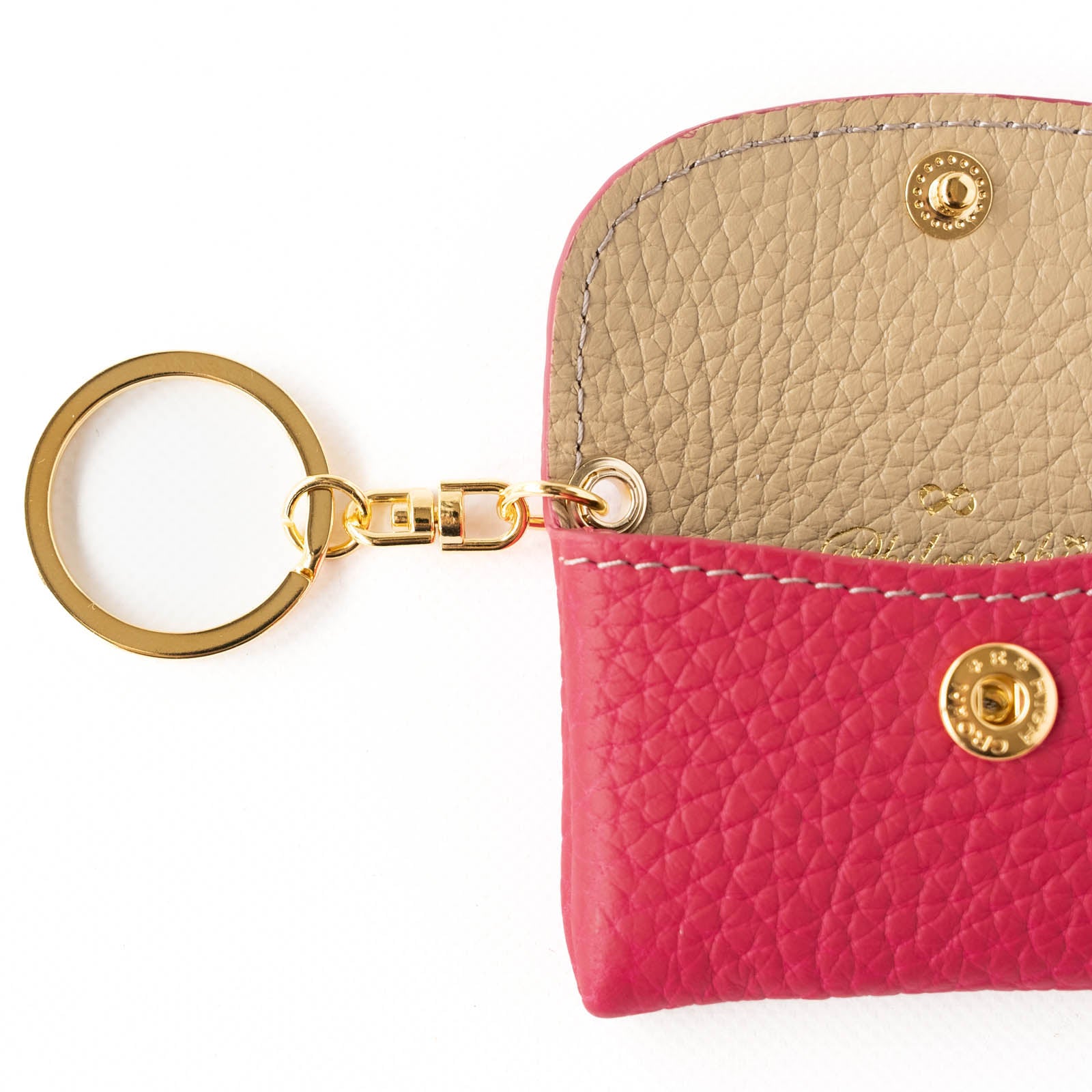Soft leather flap minimini key ring Taurillon Clemence