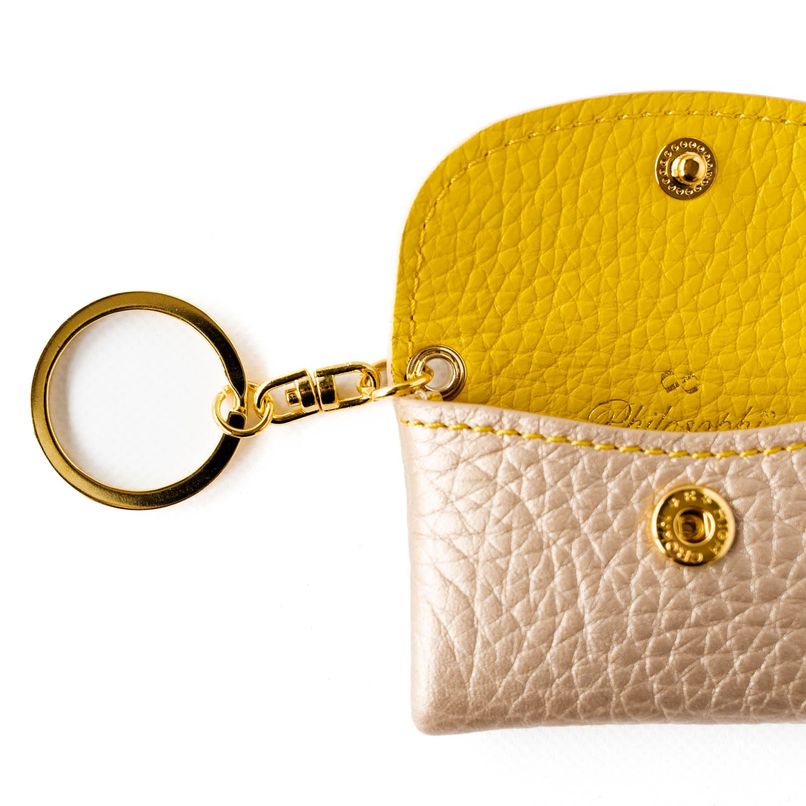 Soft leather flap minimini key ring Taurillon Clemence