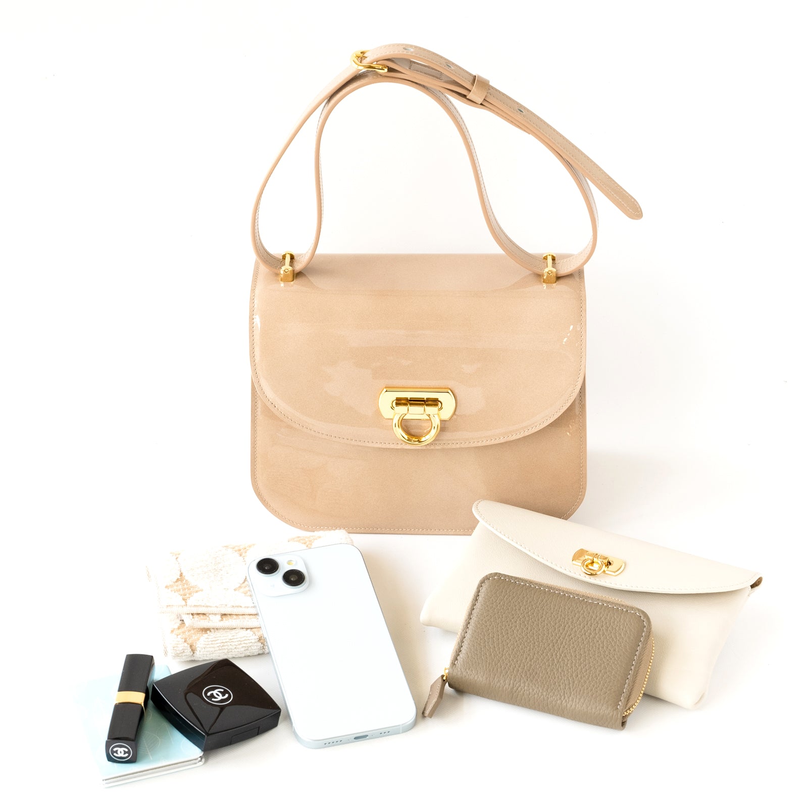 【おつとめ品セール】 ドゥポシェ エミュールレザー / グレージュ