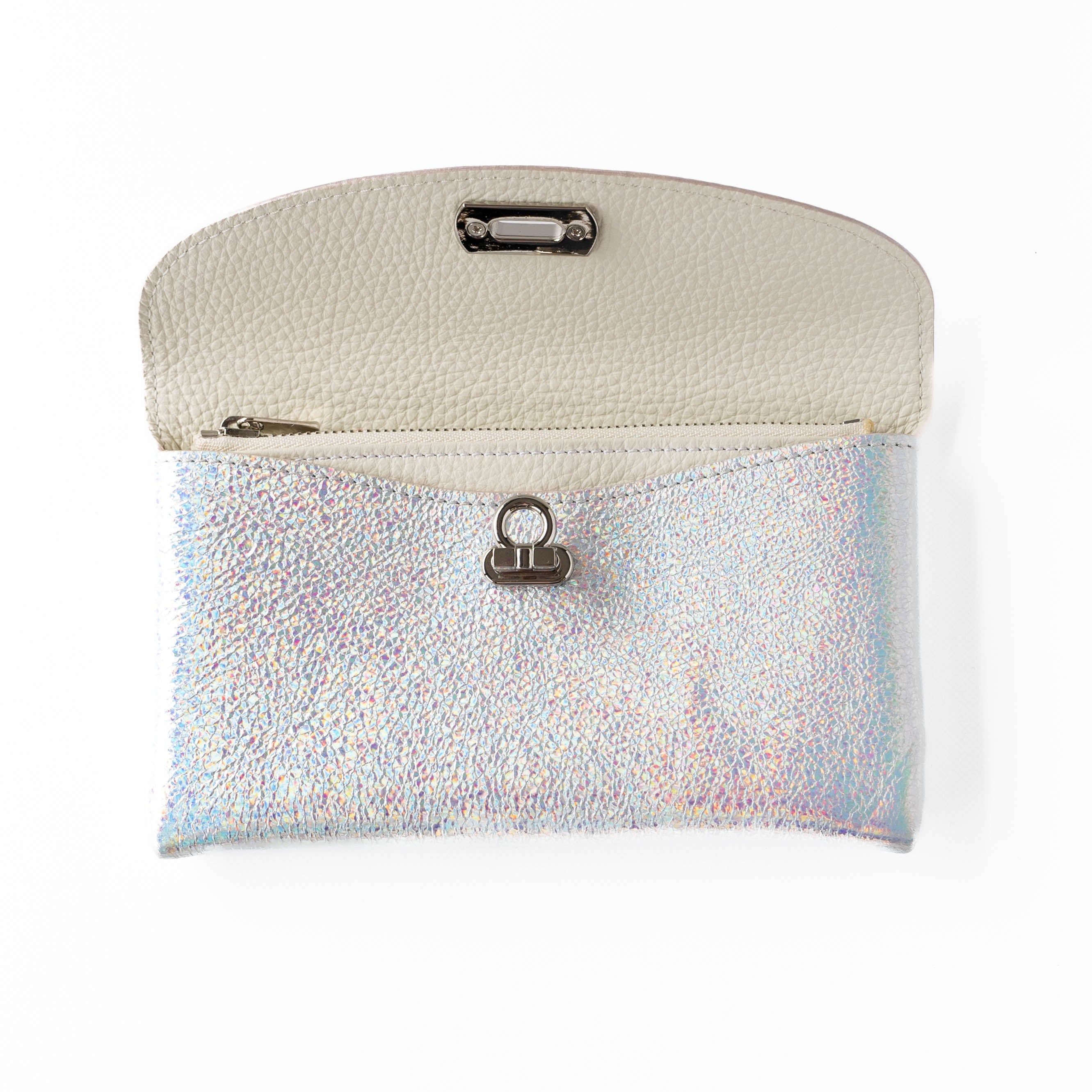 Leather flap long wallet / Prism