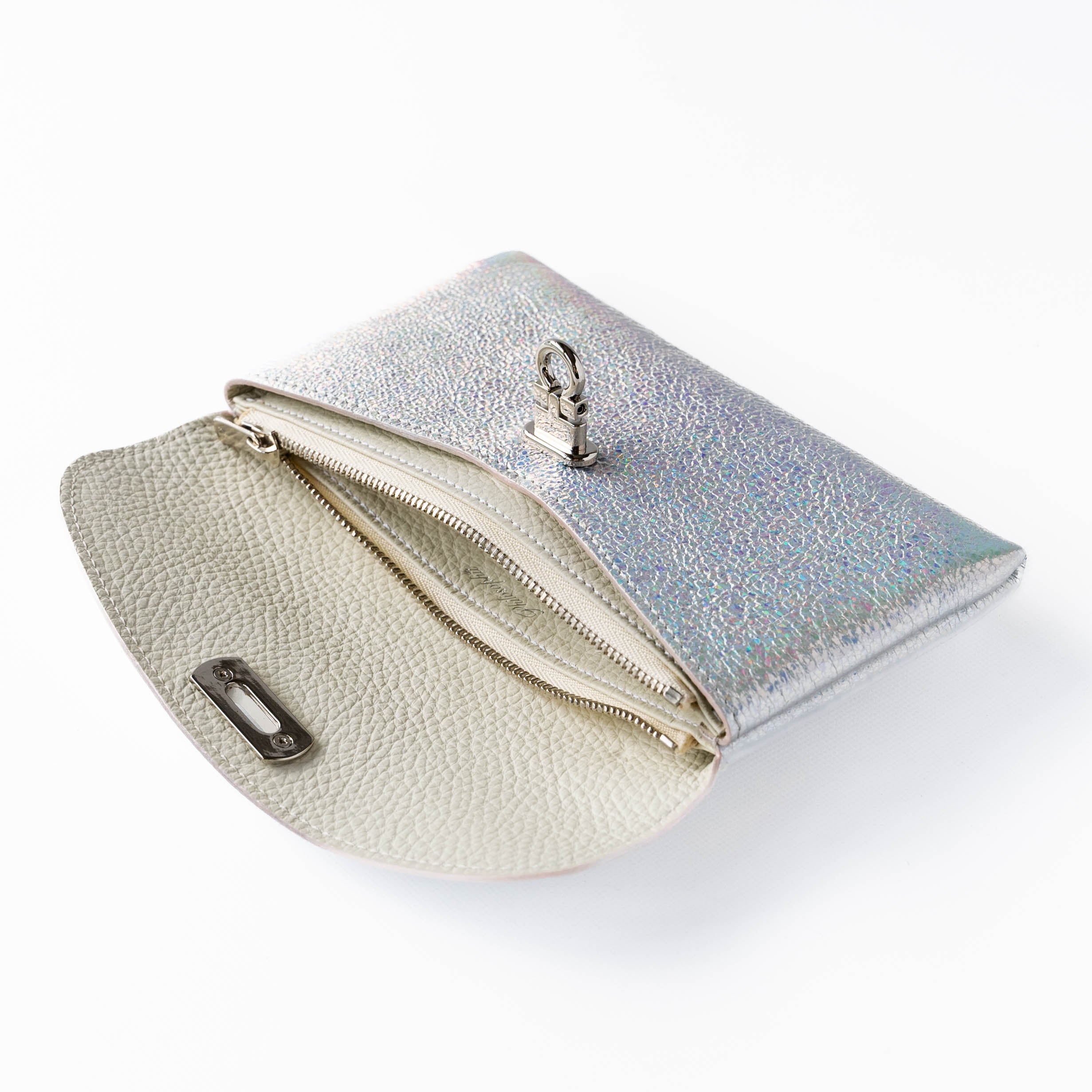 Leather flap long wallet / Prism