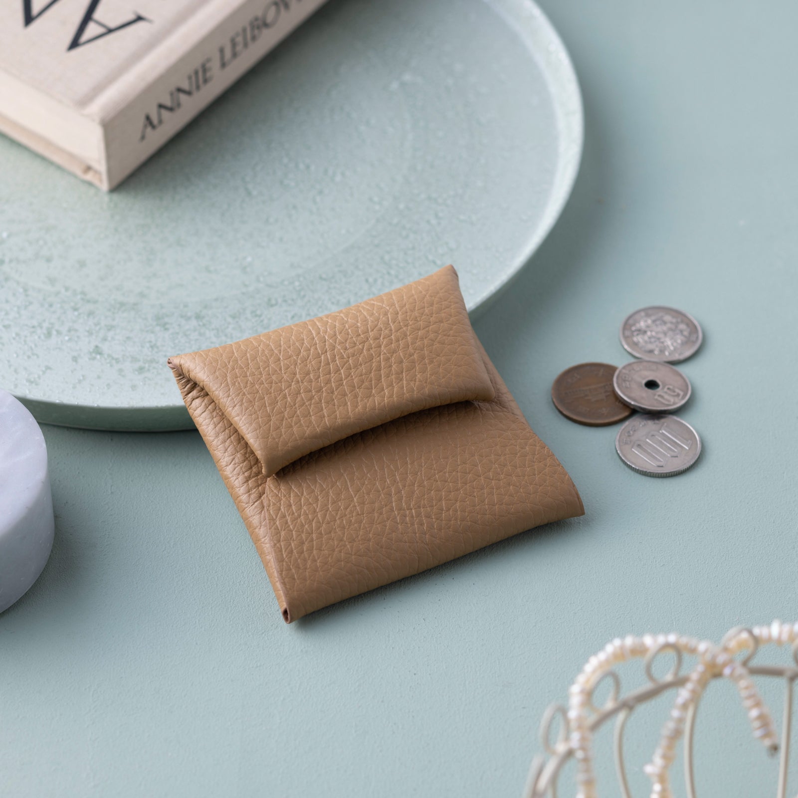 【おつとめ品セール】シームレスコインケース キュイール・マッシュ / シャモア