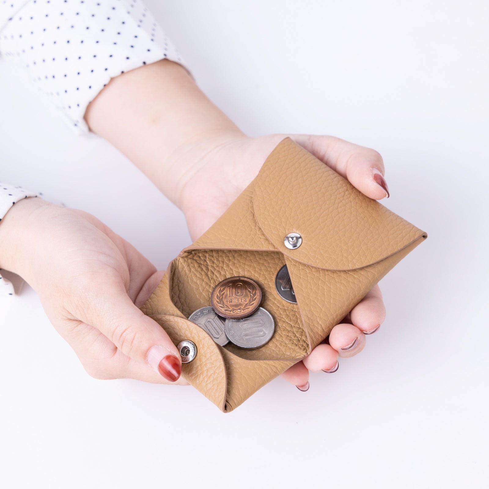 【おつとめ品セール】シームレスコインケース キュイール・マッシュ / シャモア