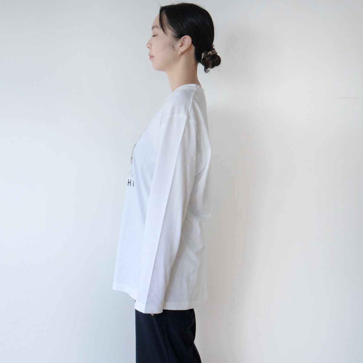 【受注生産:9/25(金)22:00〜27(日)】うちのこプリントロングTシャツ / ホワイト
