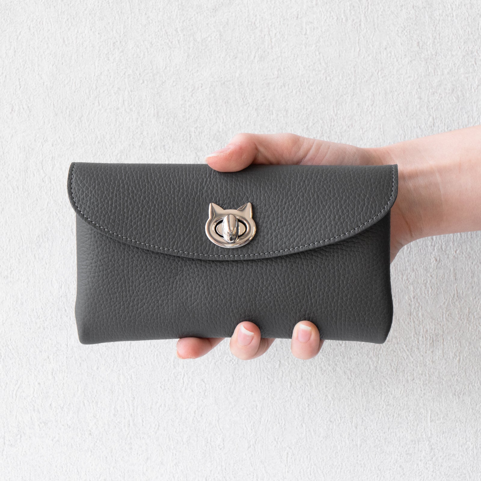 Flap Wallet Furnya Long Cuir Mache / Graphite