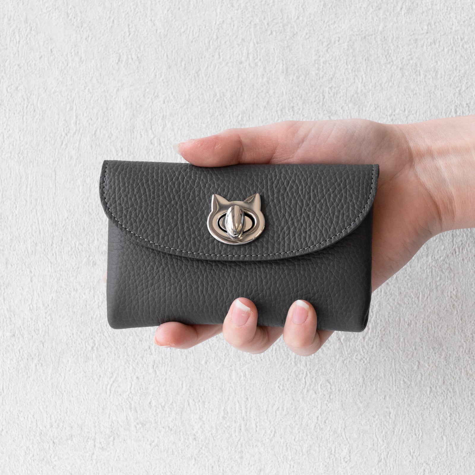 Flap Wallet Frunya Medium Cuir Mache / Graphite