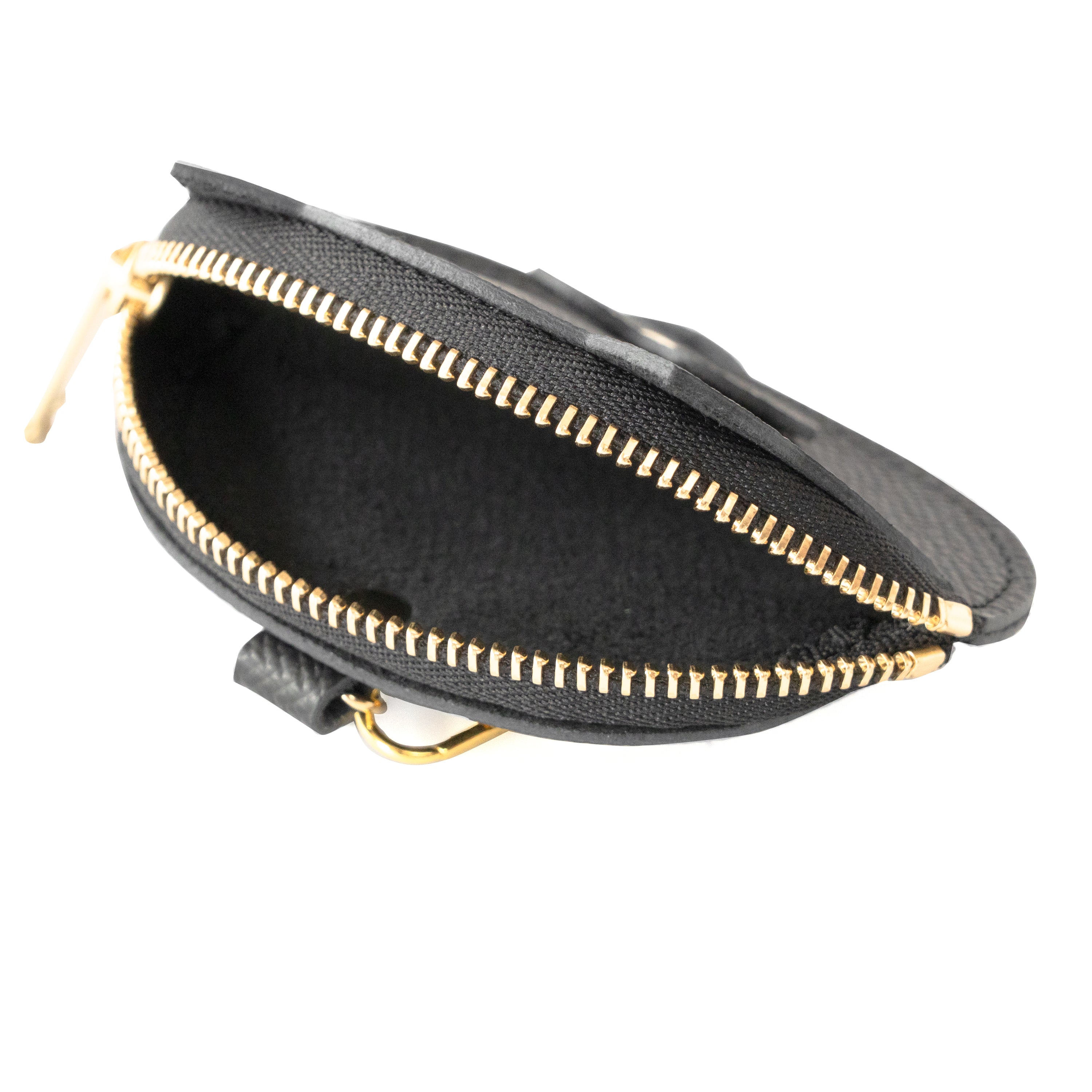 Meow Face Coin Case Cuir Minerva / Black