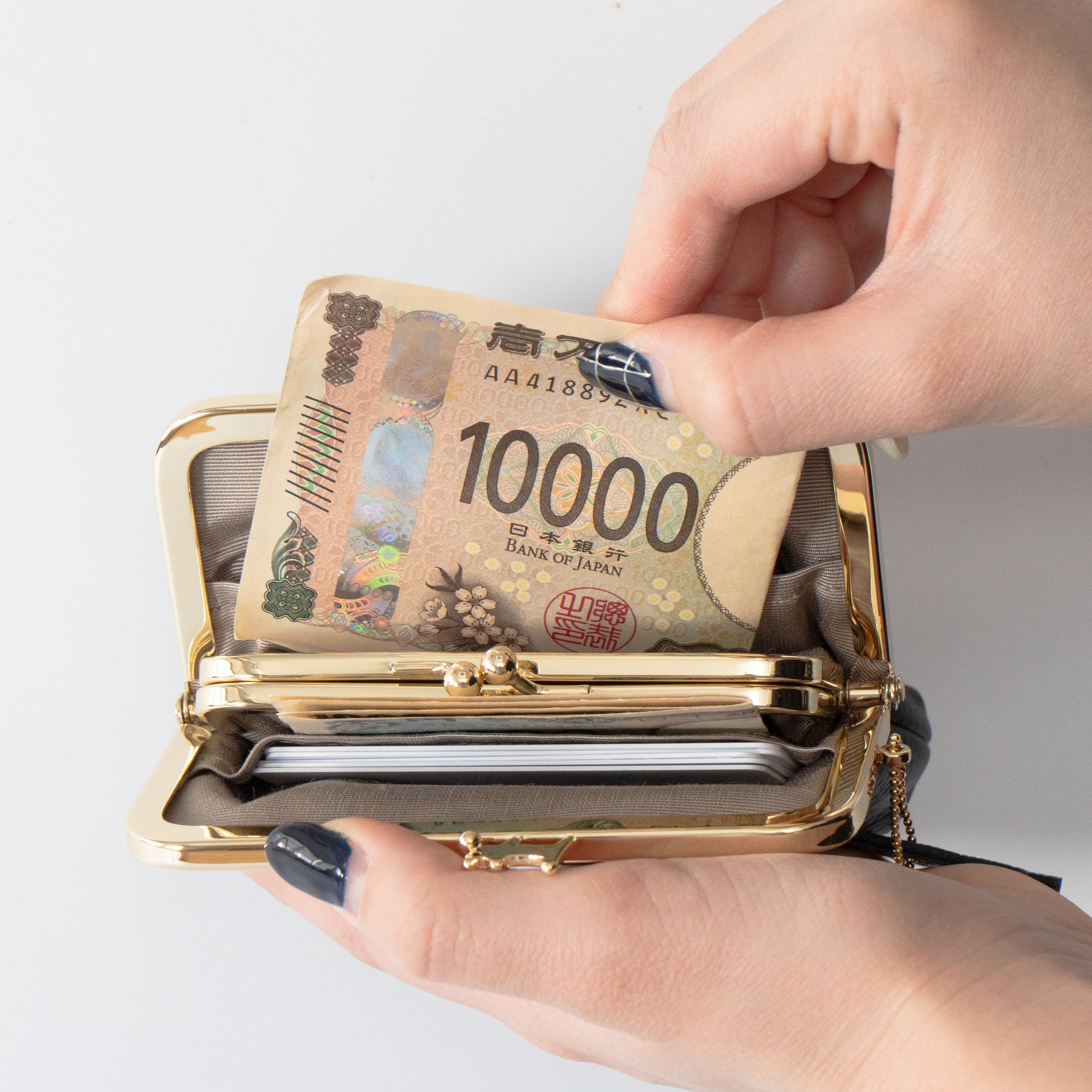 にゃまぐちウォレット キュイール・マッシュ / ブラック