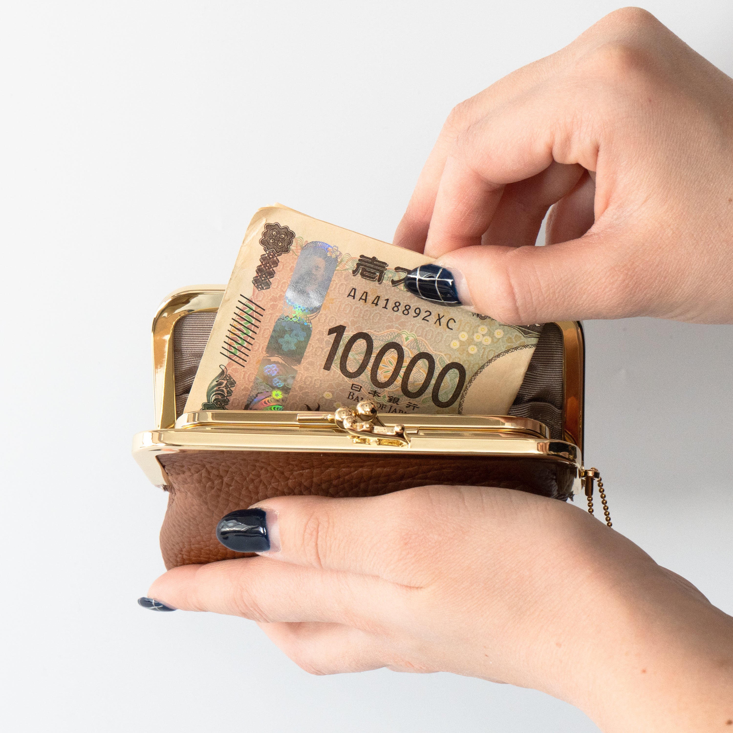 にゃまぐちウォレット キュイール・マッシュ / キャメル