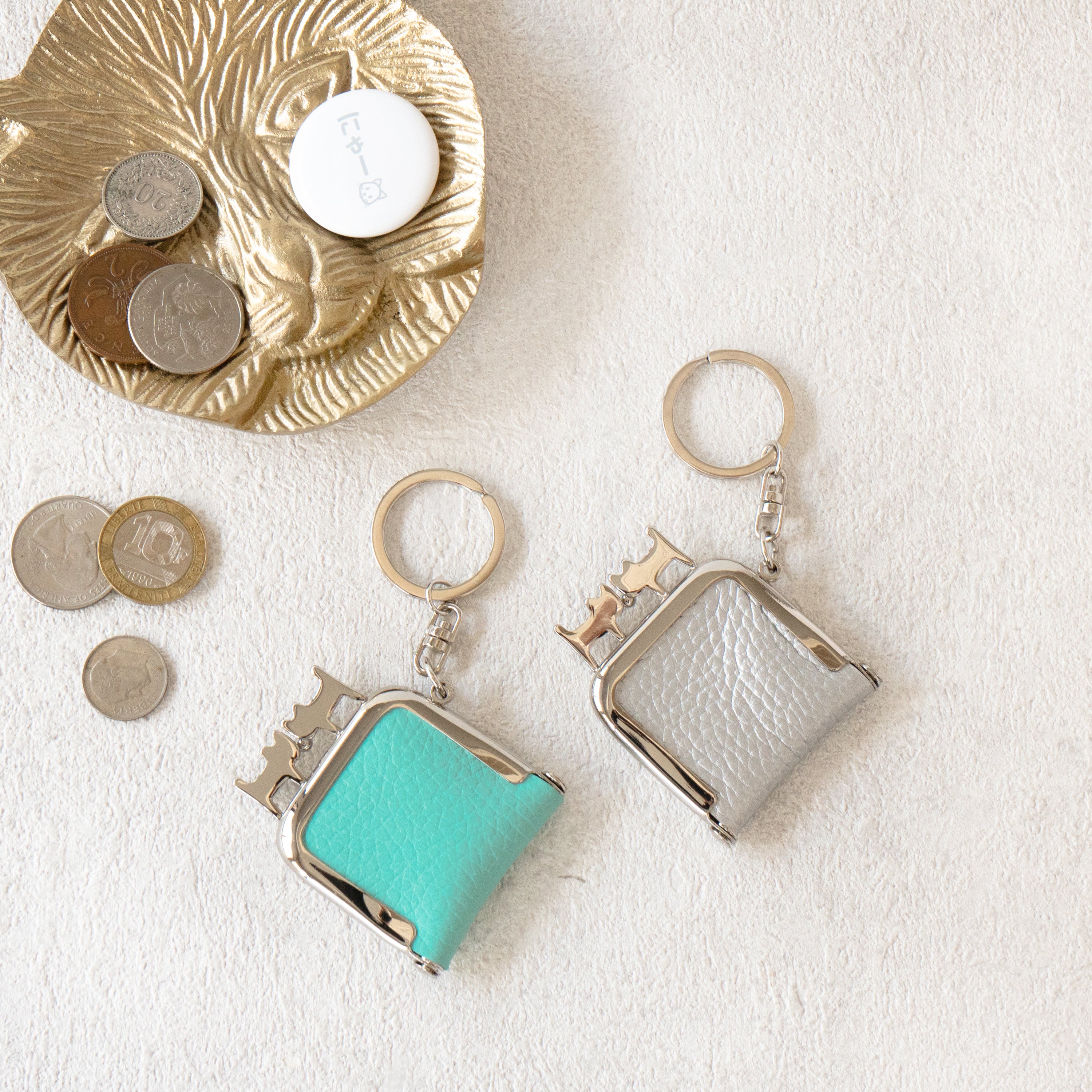 Petit Nyamaguchi Keychain Cuir Mâché / Blue Dragee