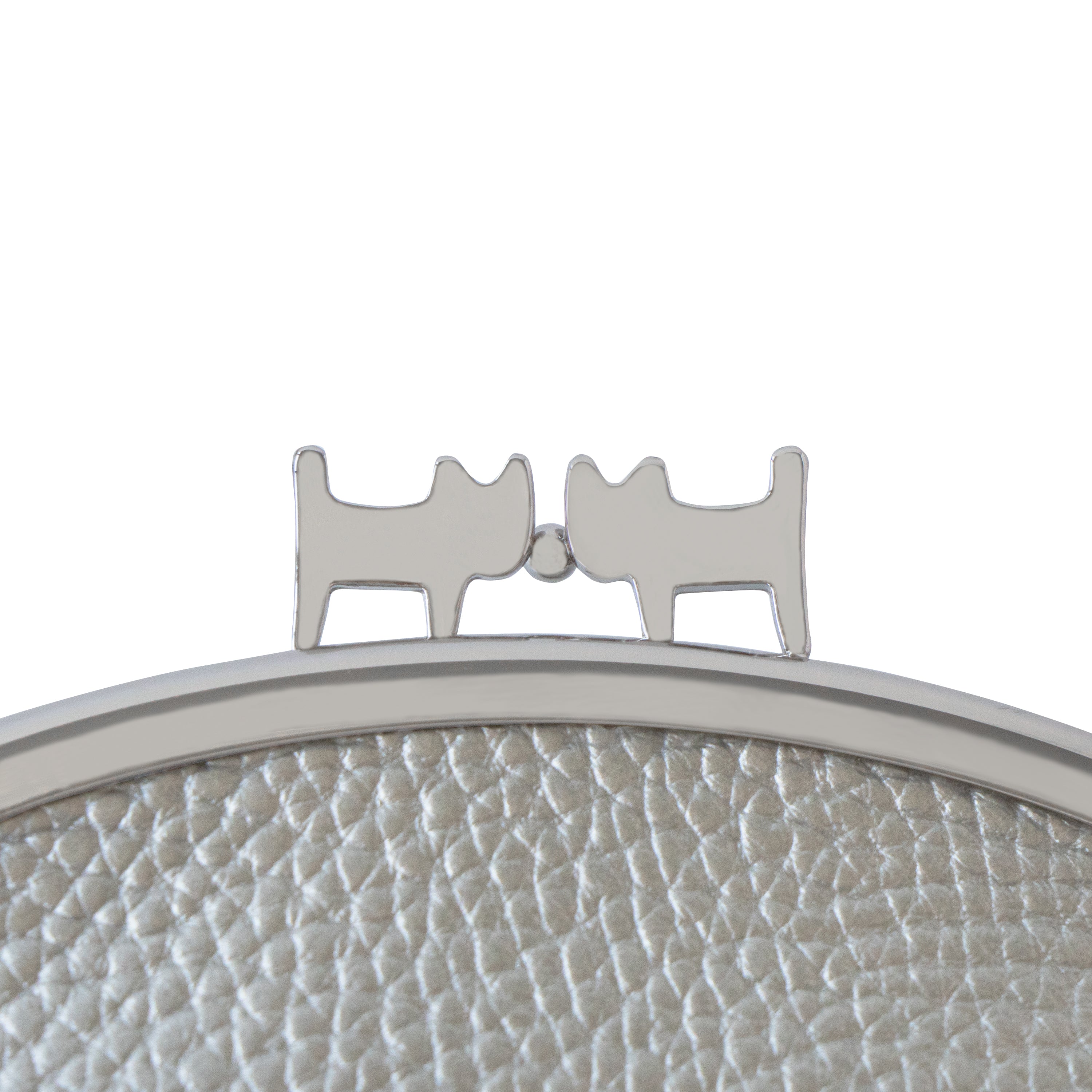 【期間限定:4/24(金)22:00〜26(日)】【受注生産】にゃまぐちポーチ キュイール・マッシュ / シルバー