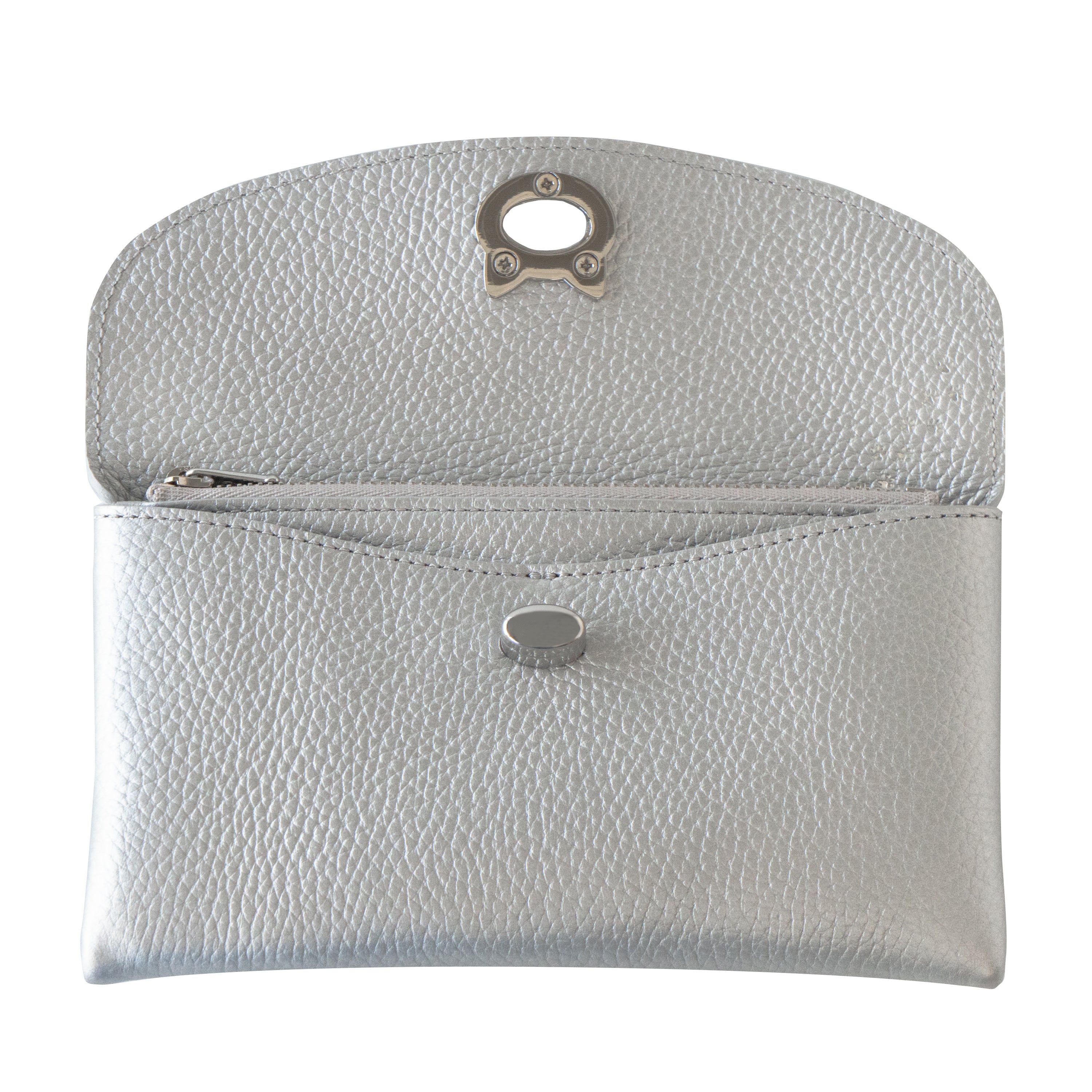 Flap Wallet Frunja Long Cuir Mache / Silver