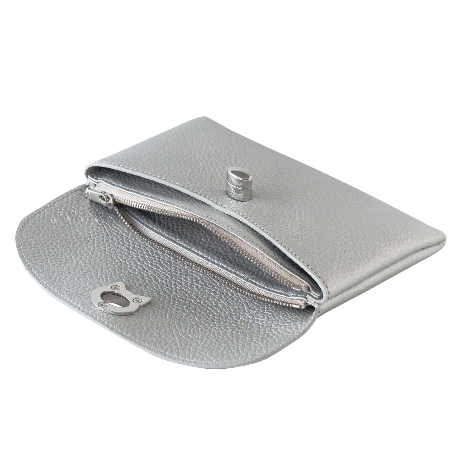 Flap Wallet Frunja Long Cuir Mache / Silver