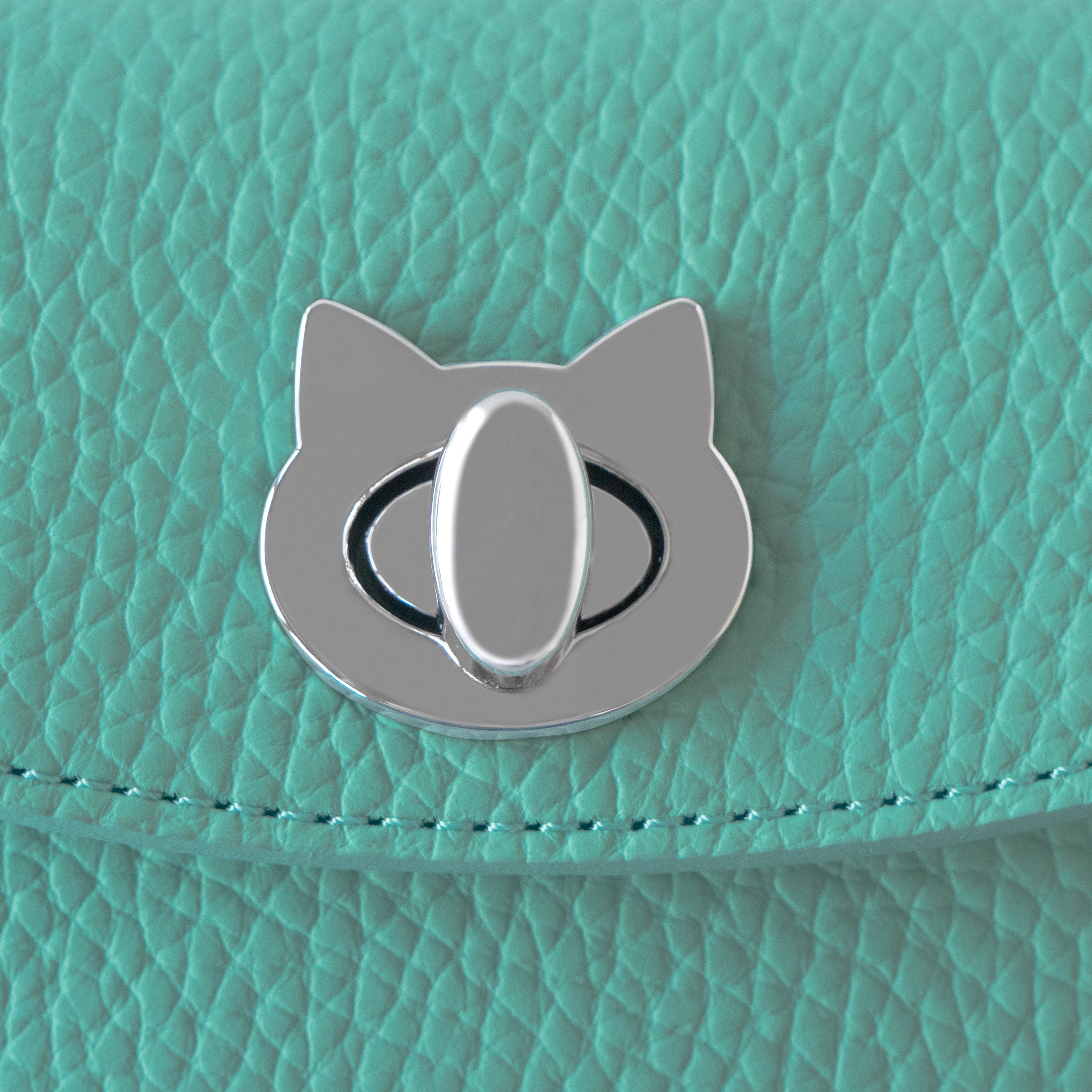 Flap Wallet Fleunie Medium Cuir Mash / Bleu Dragée