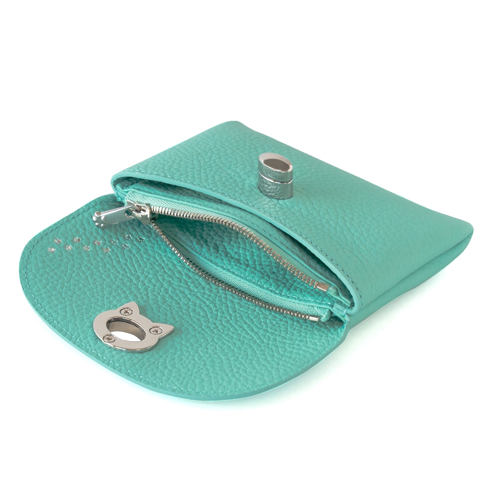 Flap Wallet Fleunie Medium Cuir Mash / Bleu Dragée