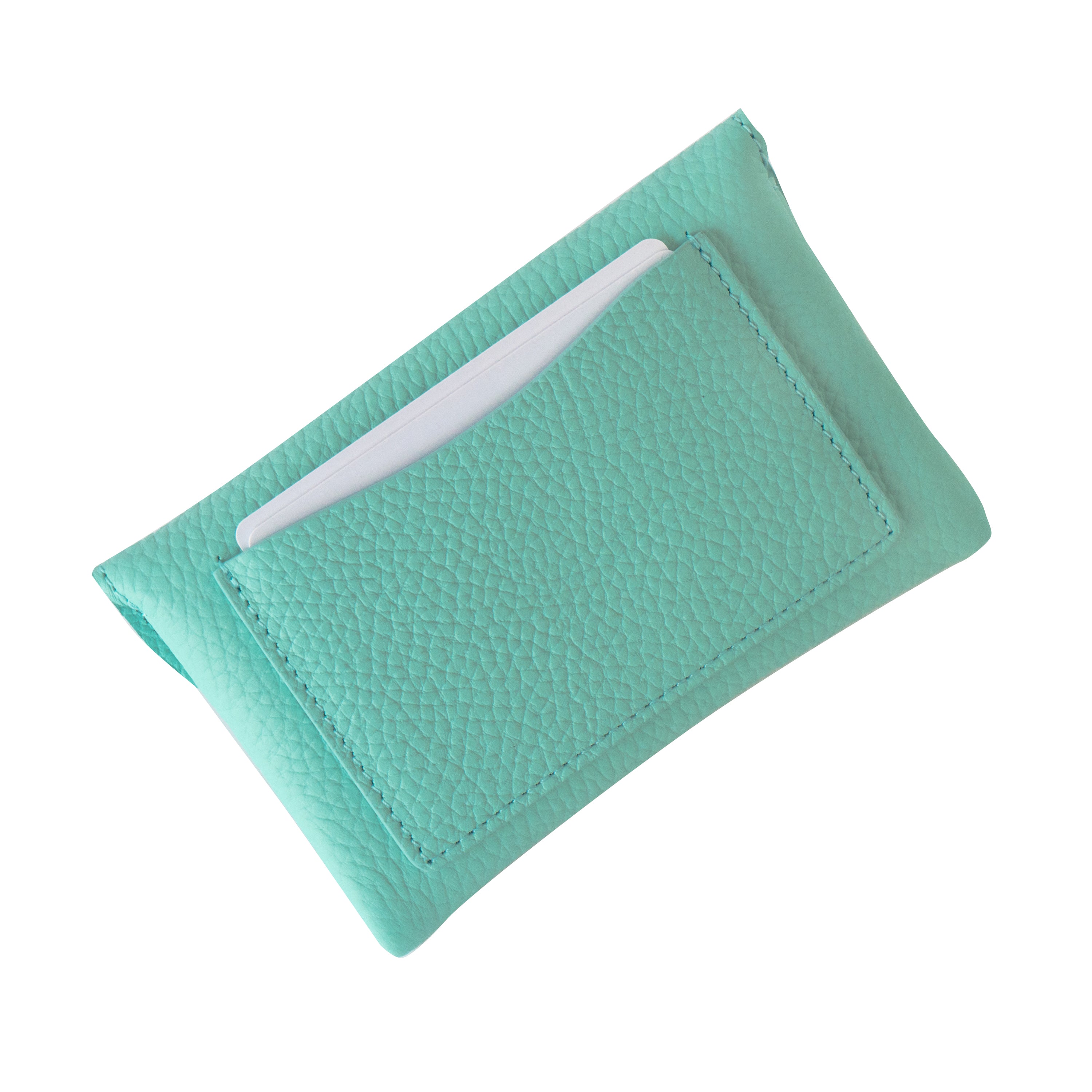 Flap Wallet Fleunie Medium Cuir Mash / Bleu Dragée