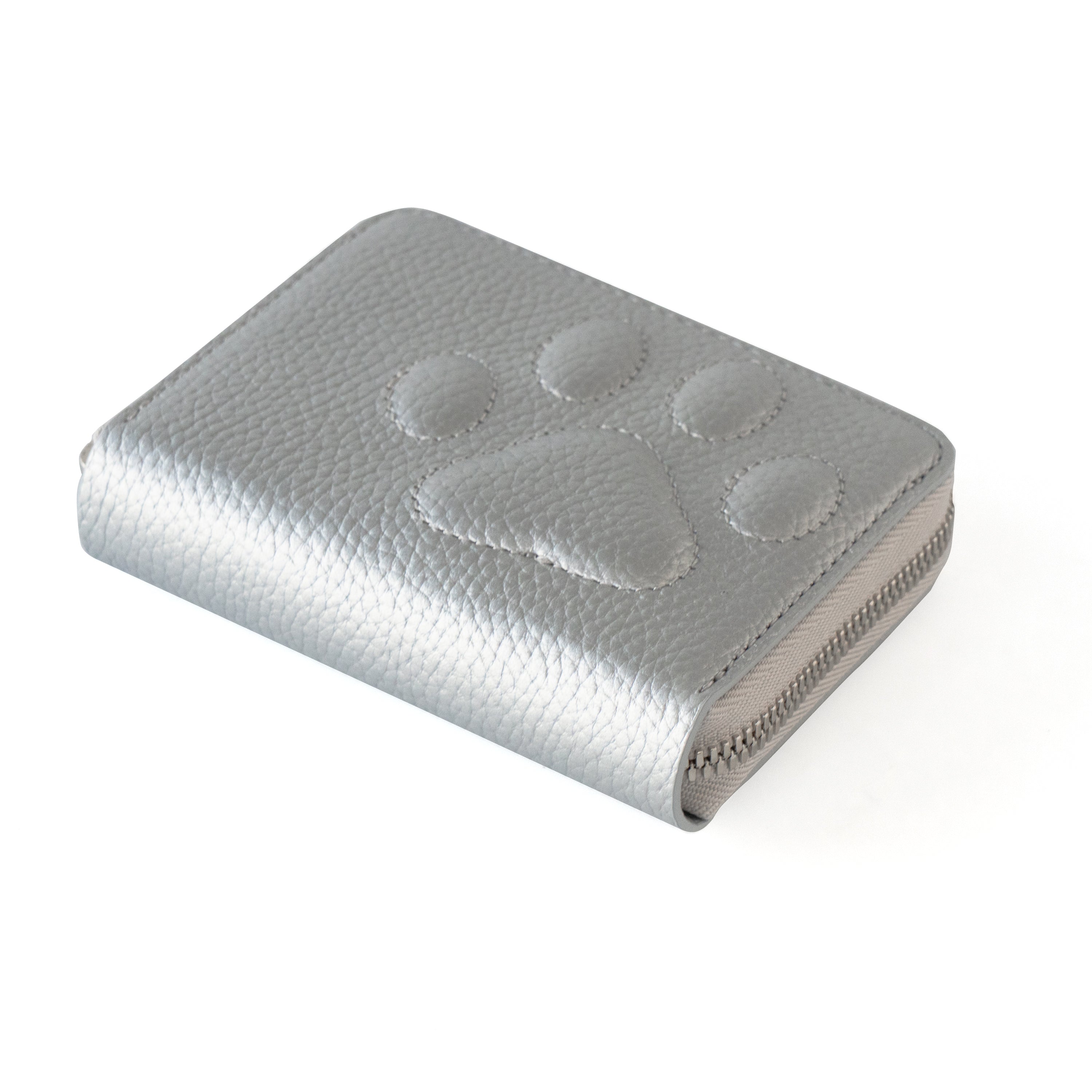 PAW Zippered Mid-Wallet Cuir Mash / Silver