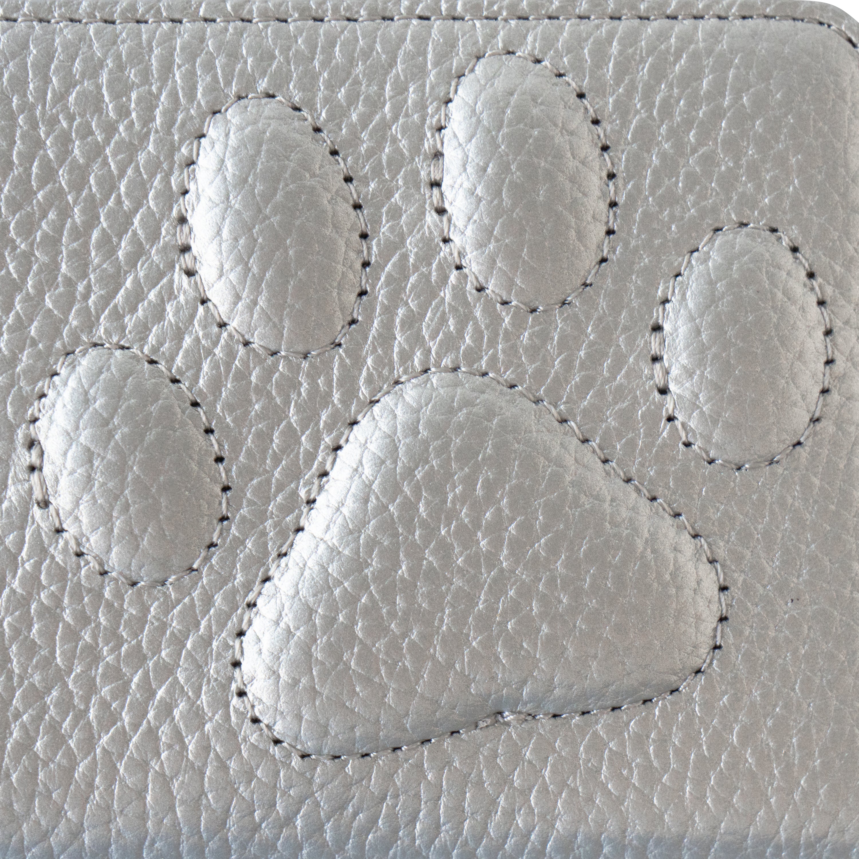 PAW Zippered Mid-Wallet Cuir Mash / Silver