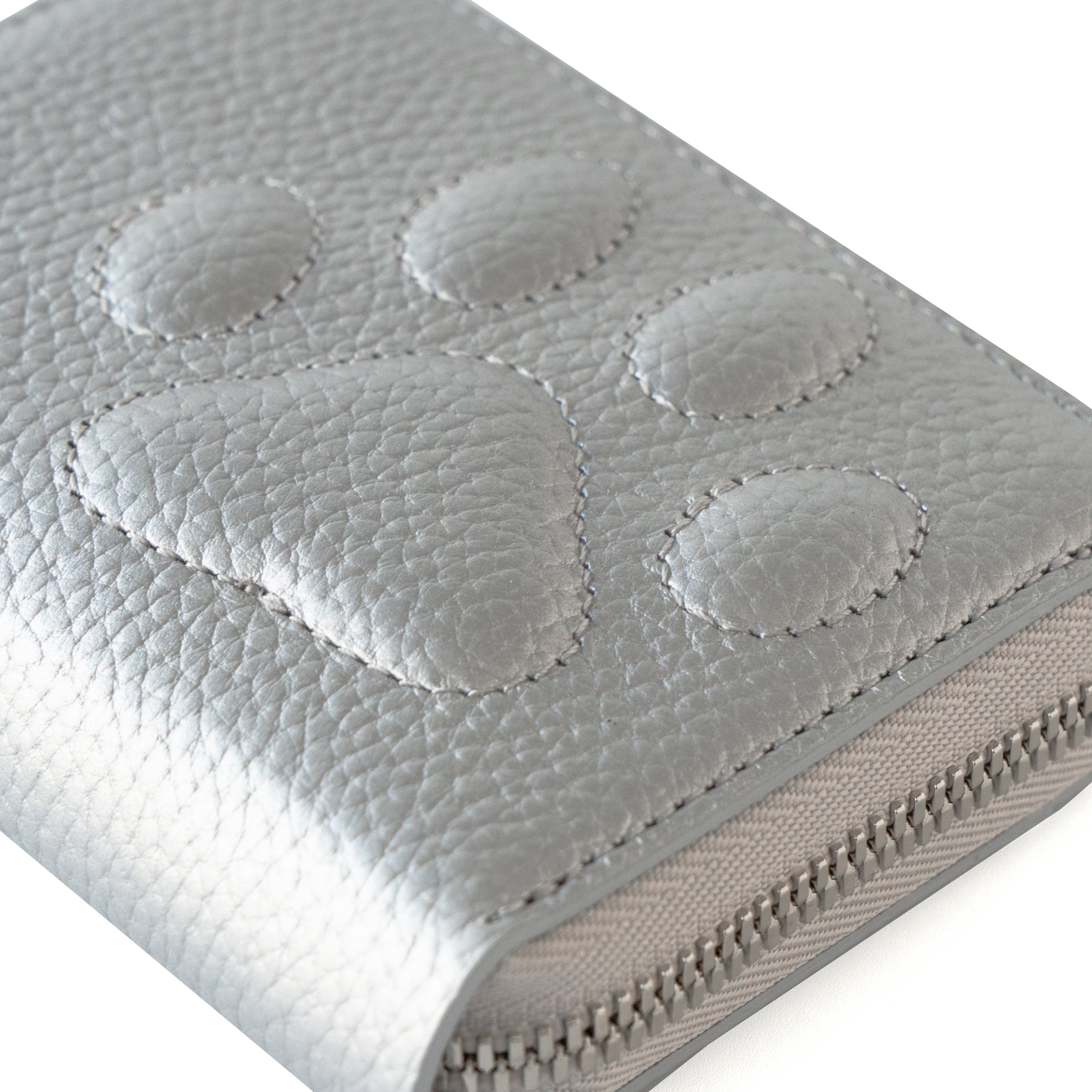 PAW Zippered Mid-Wallet Cuir Mash / Silver