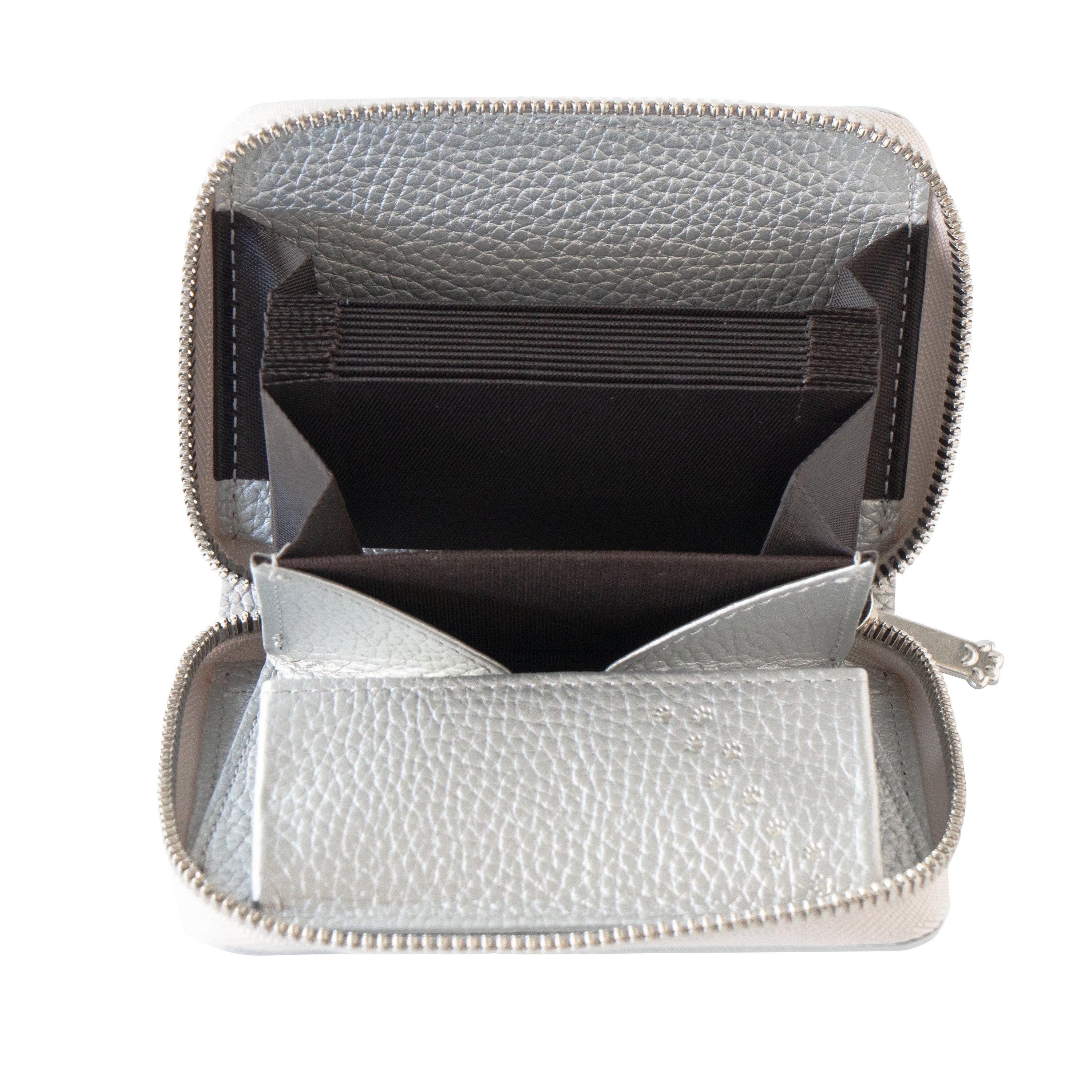 PAW Zippered Mid-Wallet Cuir Mash / Silver