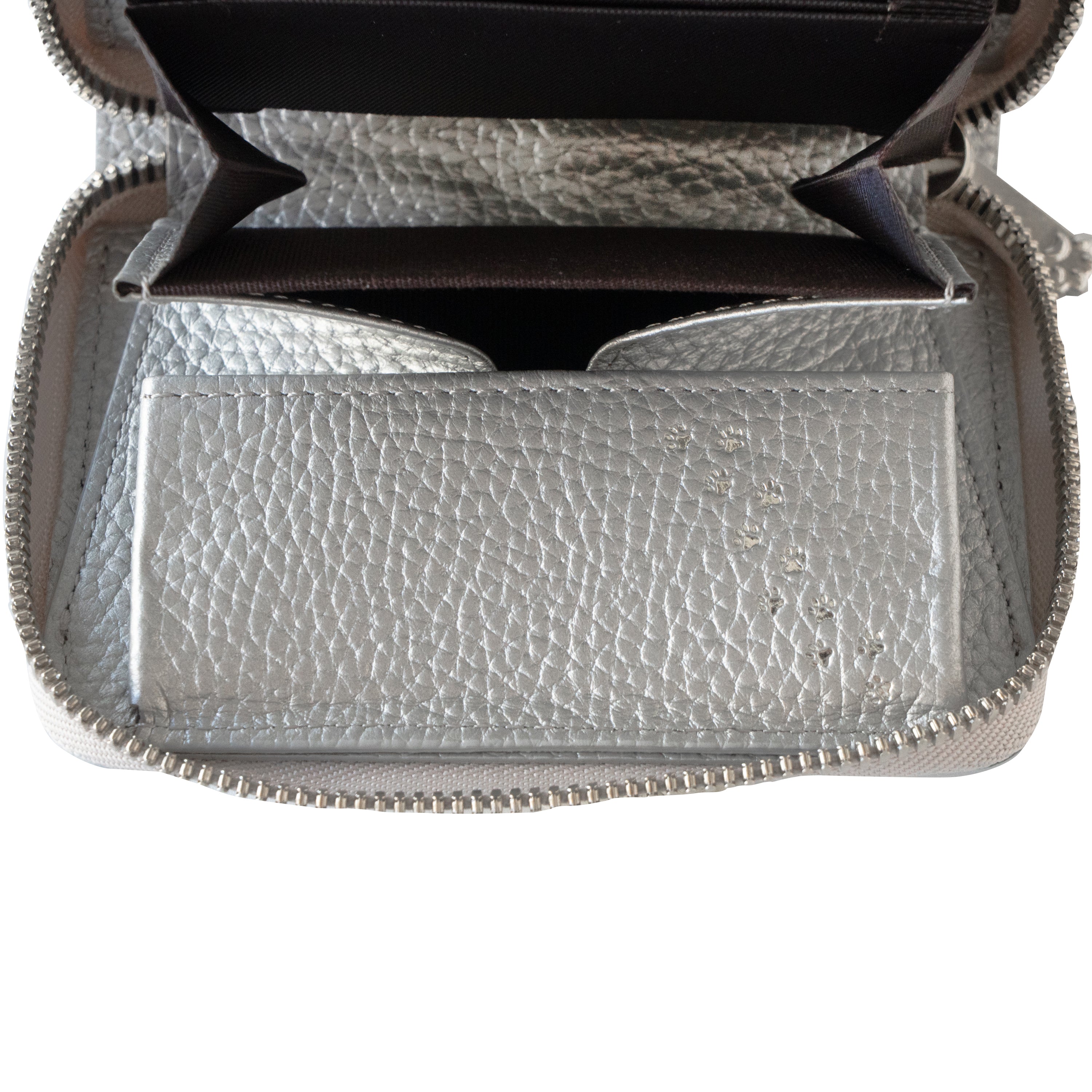 PAW Zippered Mid-Wallet Cuir Mash / Silver