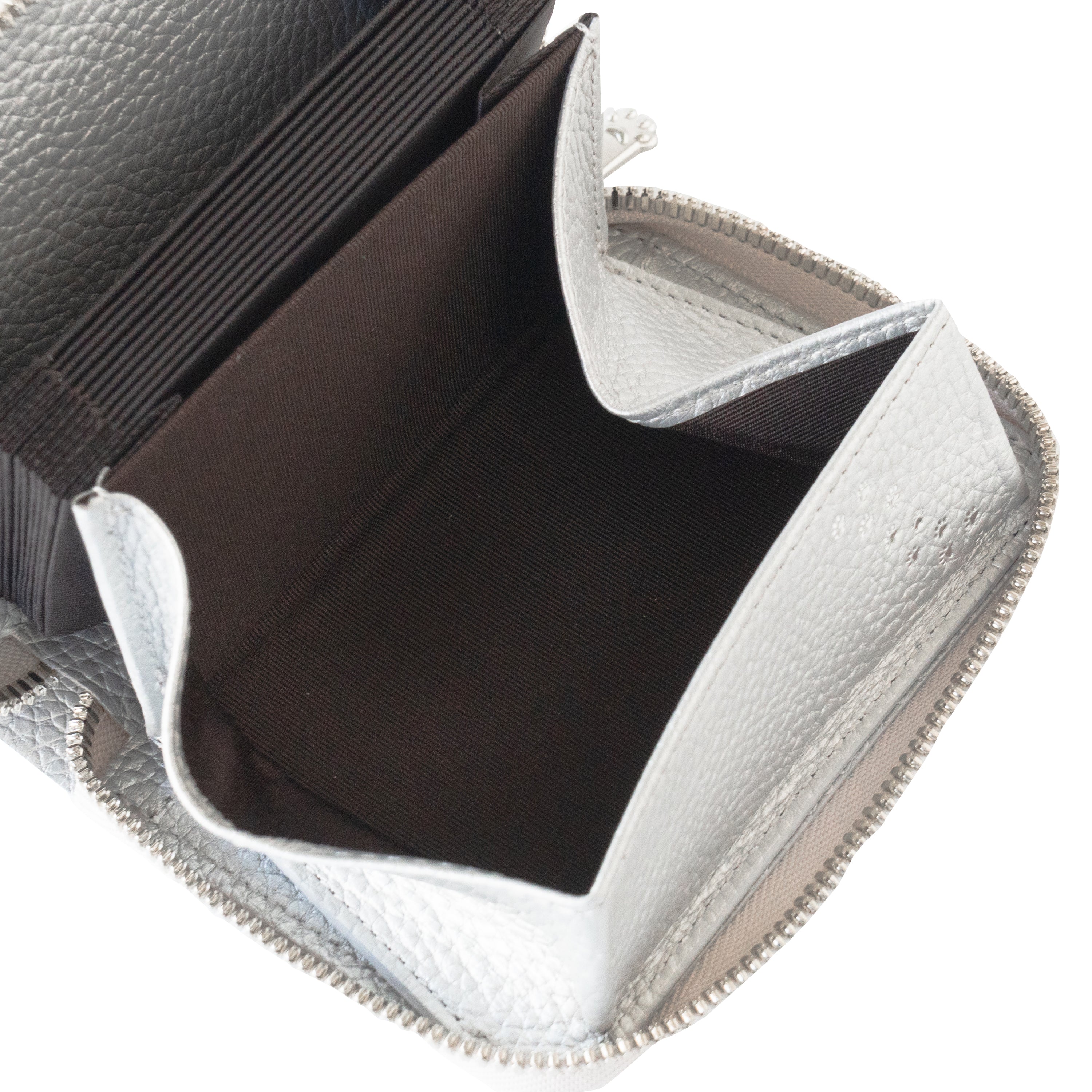 PAW Zippered Mid-Wallet Cuir Mash / Silver