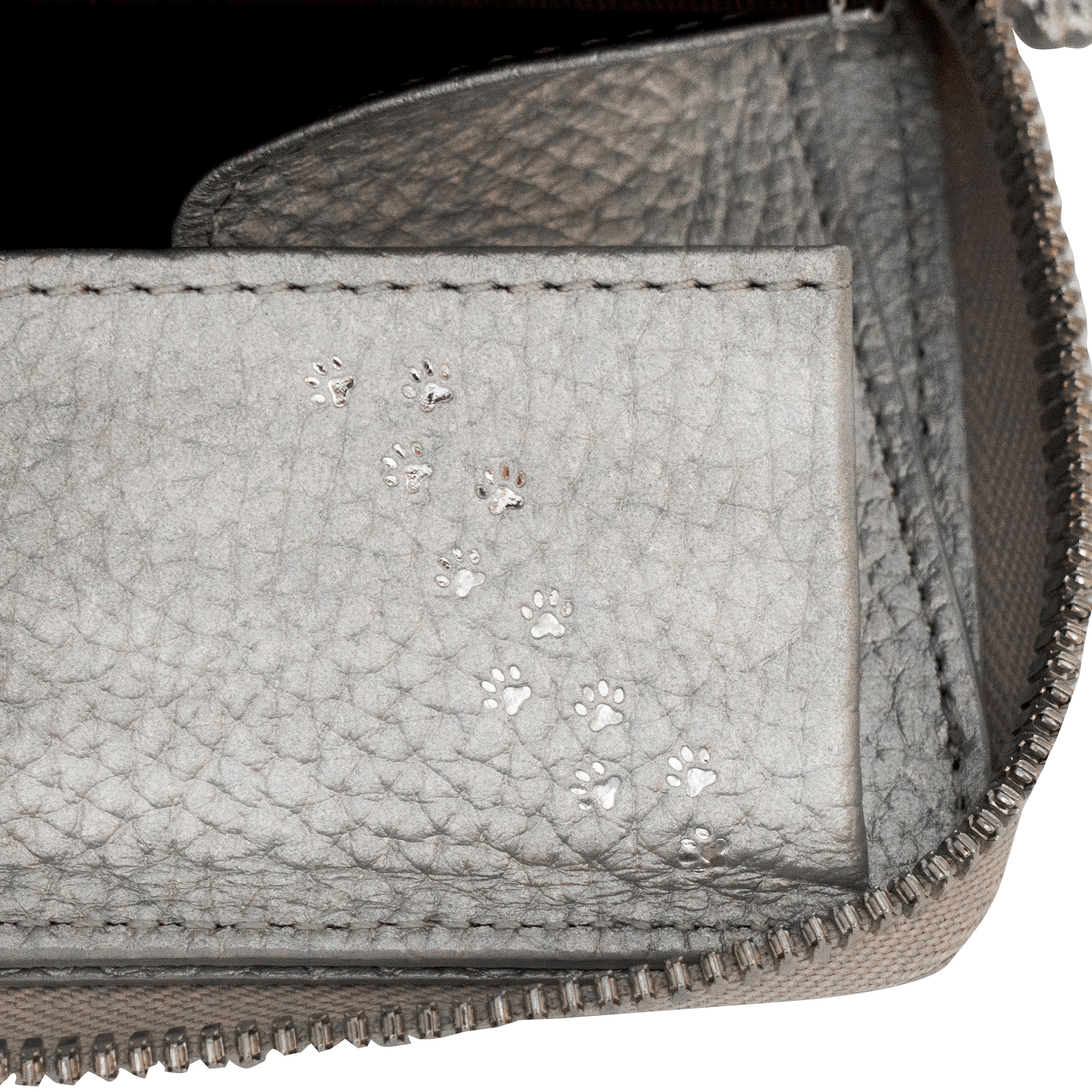 PAW Zippered Mid-Wallet Cuir Mash / Silver