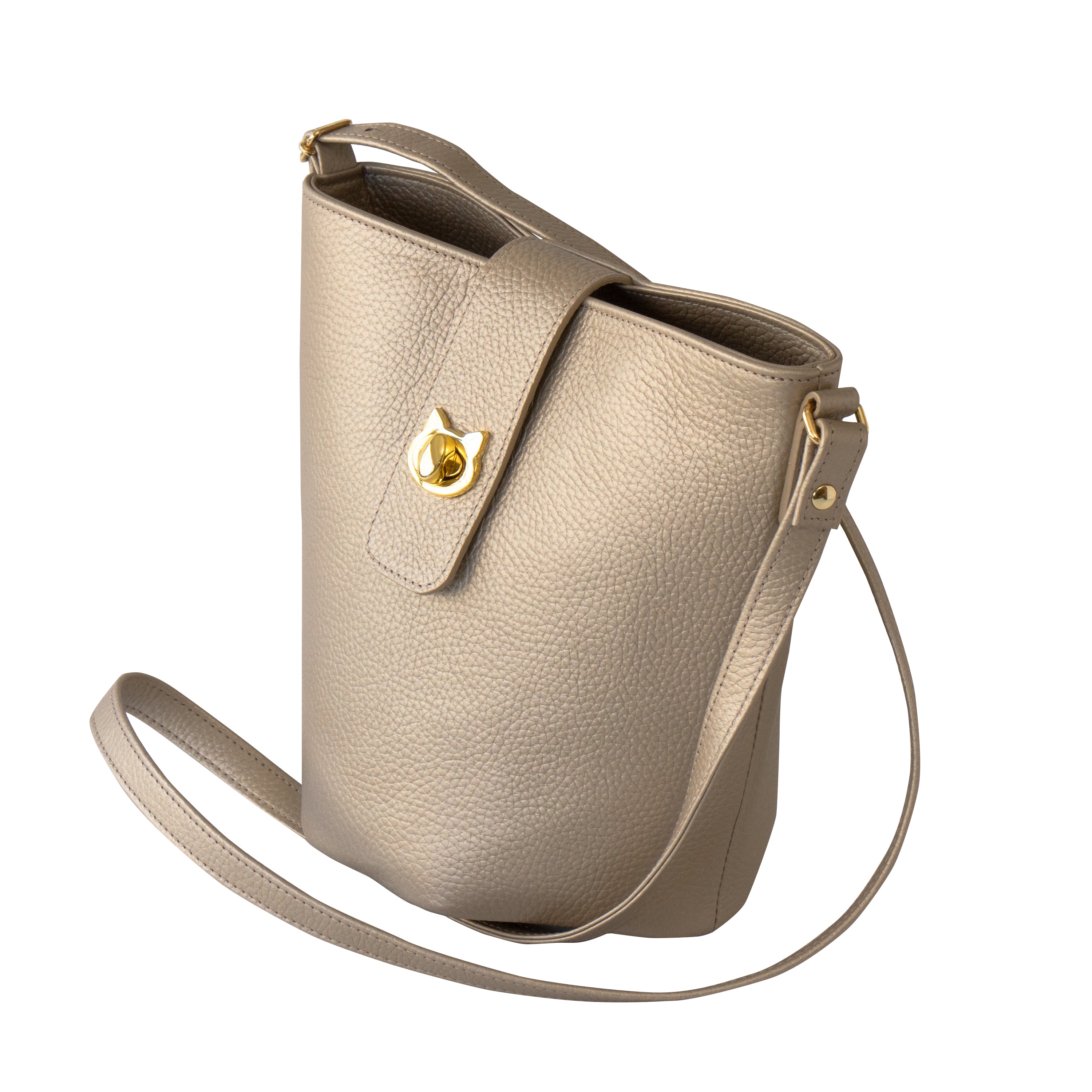 【期間限定:4/24(金)22:00〜26(日)】【受注生産】 ショルダーバッグ PAW (パウ) キュイール・マッシュ / シャンパンゴールド