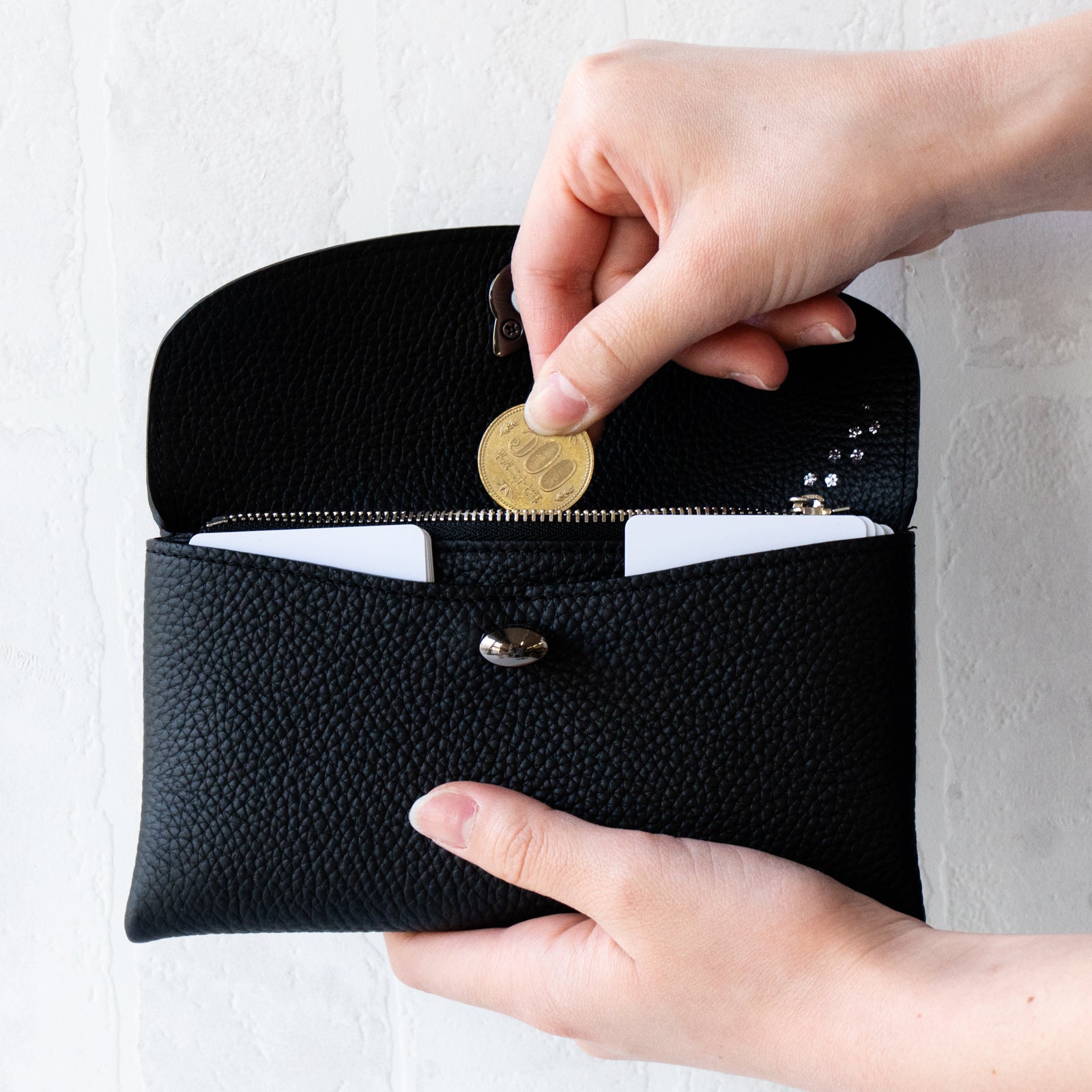 Flap Wallet Furnya Long Cuir Mash / Black