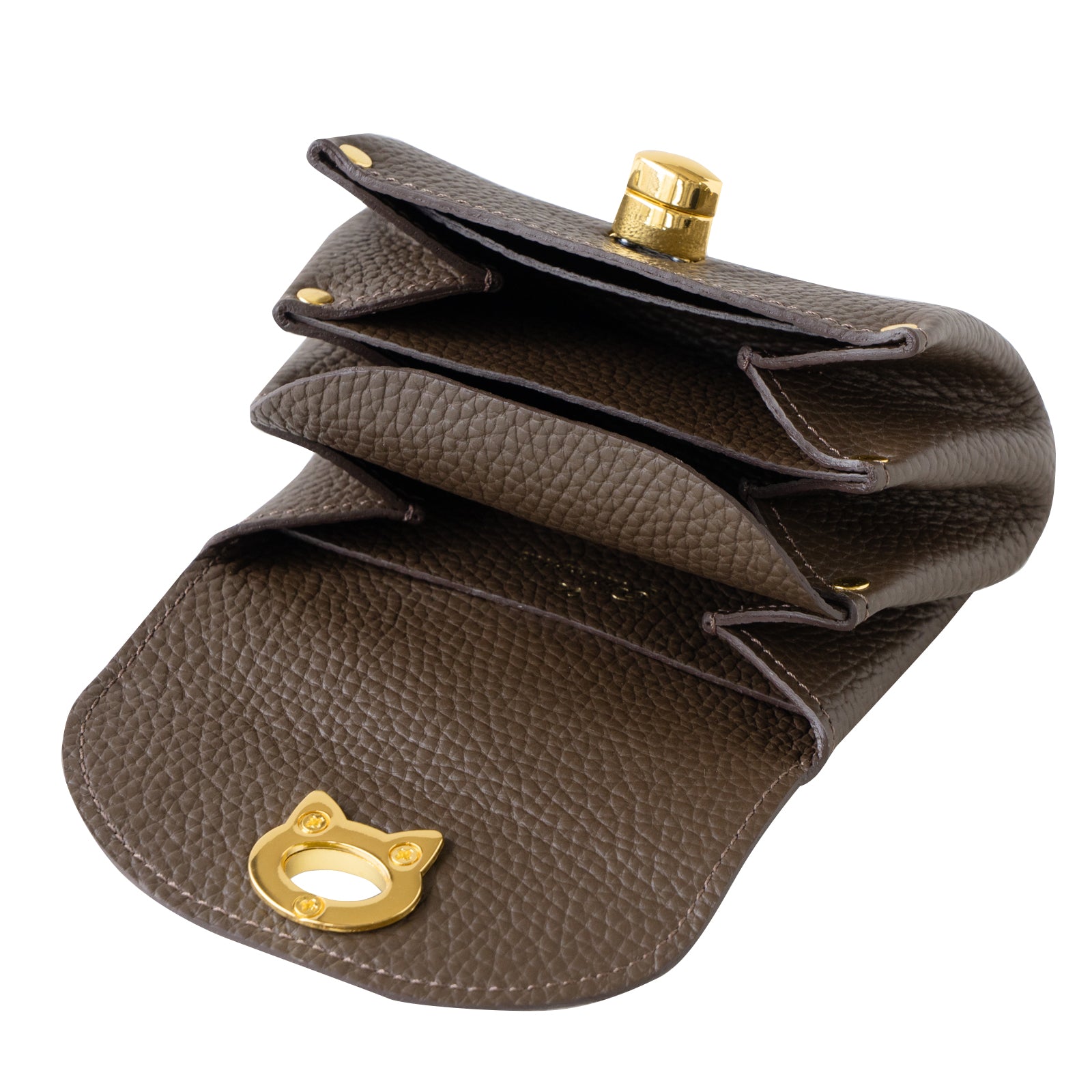 Shell Wallet CAT Cuir Mache / Chocolate