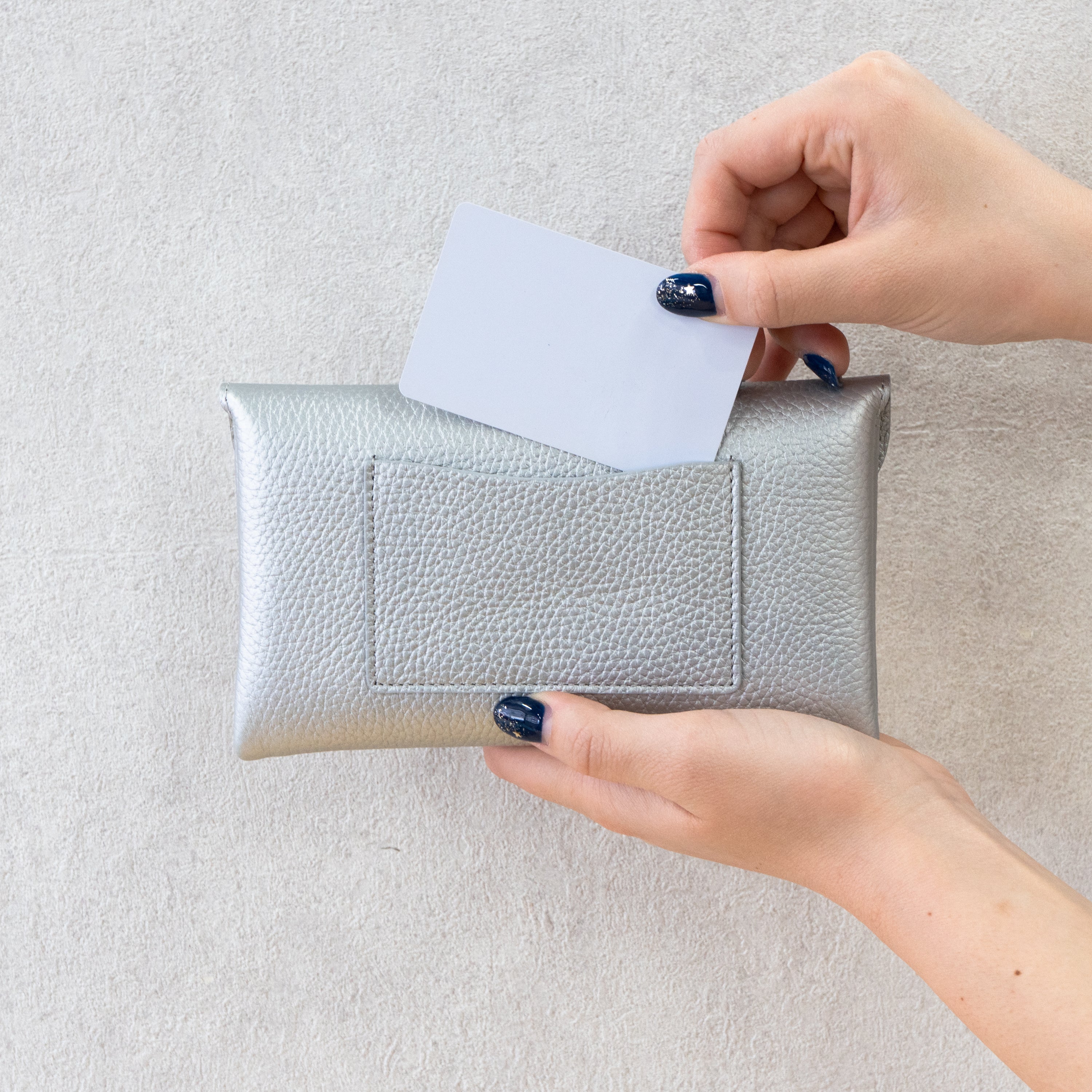 Flap Wallet Frunja Long Cuir Mache / Silver