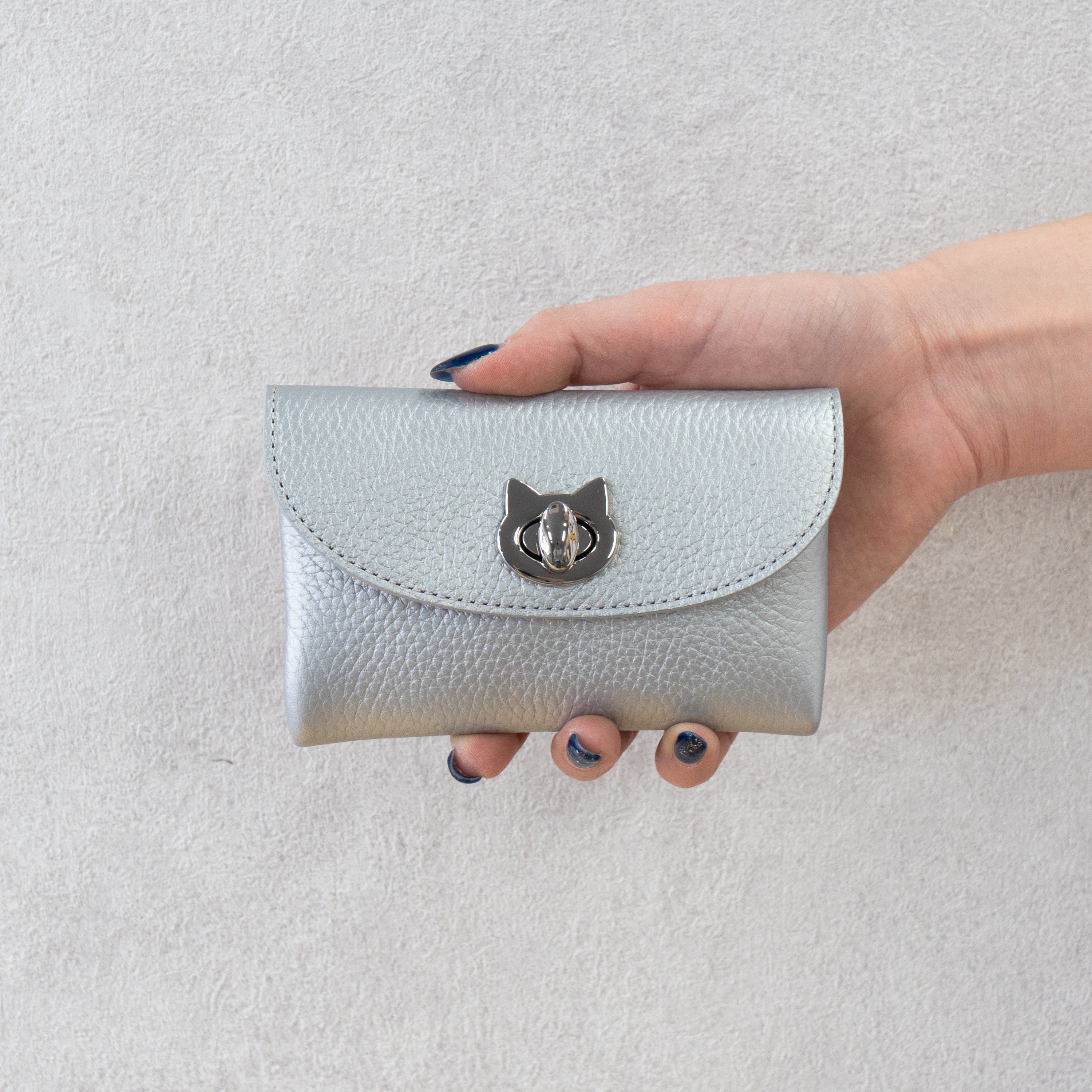 Flap Wallet Flunya Medium Cuir Mash / Silver