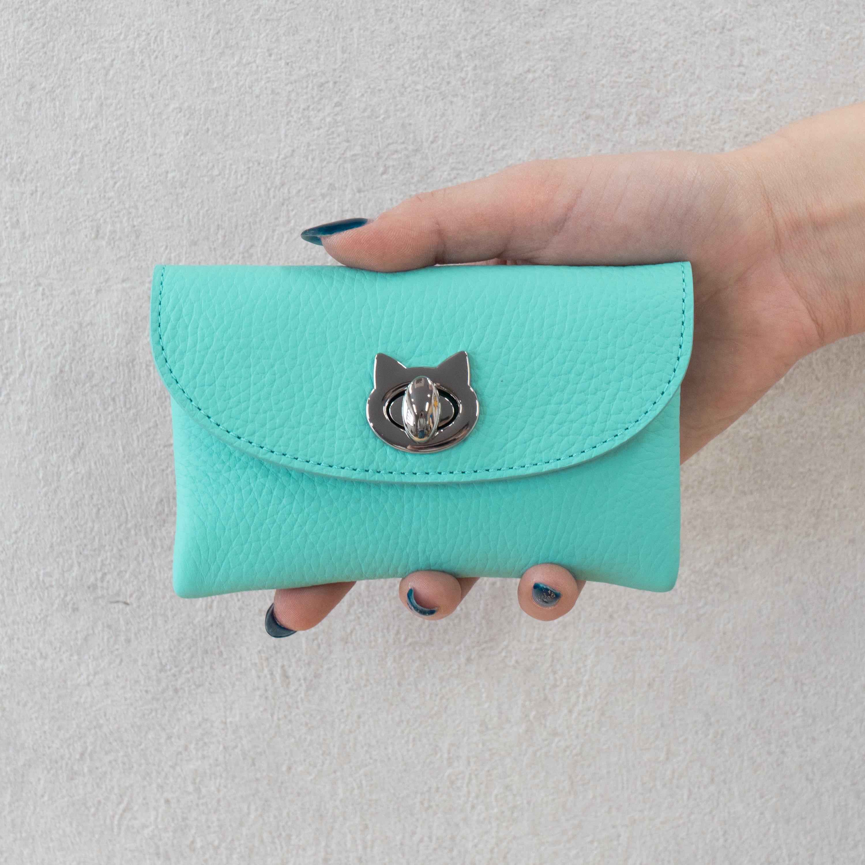 Flap Wallet Fleunie Medium Cuir Mash / Bleu Dragée