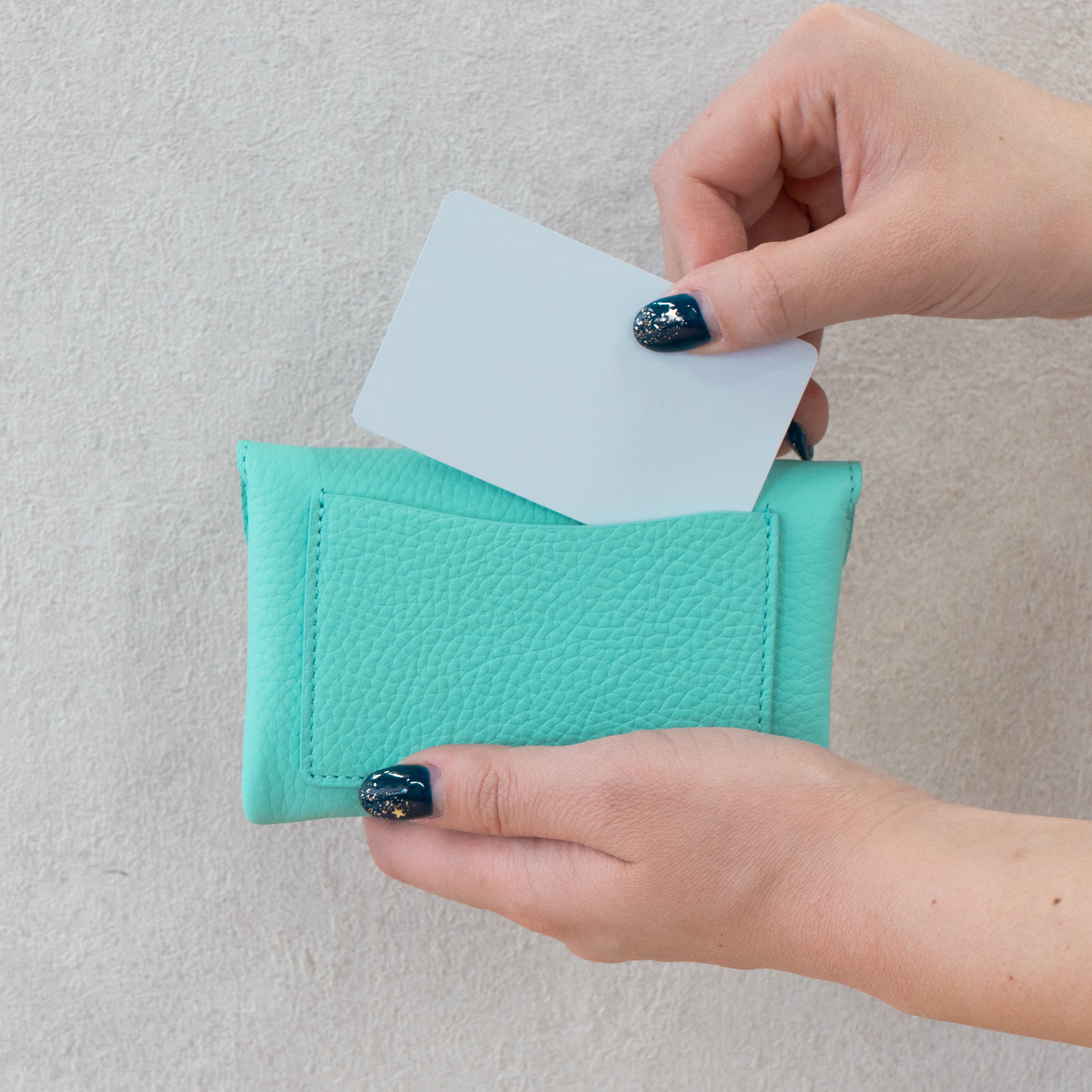 Flap Wallet Fleunie Medium Cuir Mash / Bleu Dragée