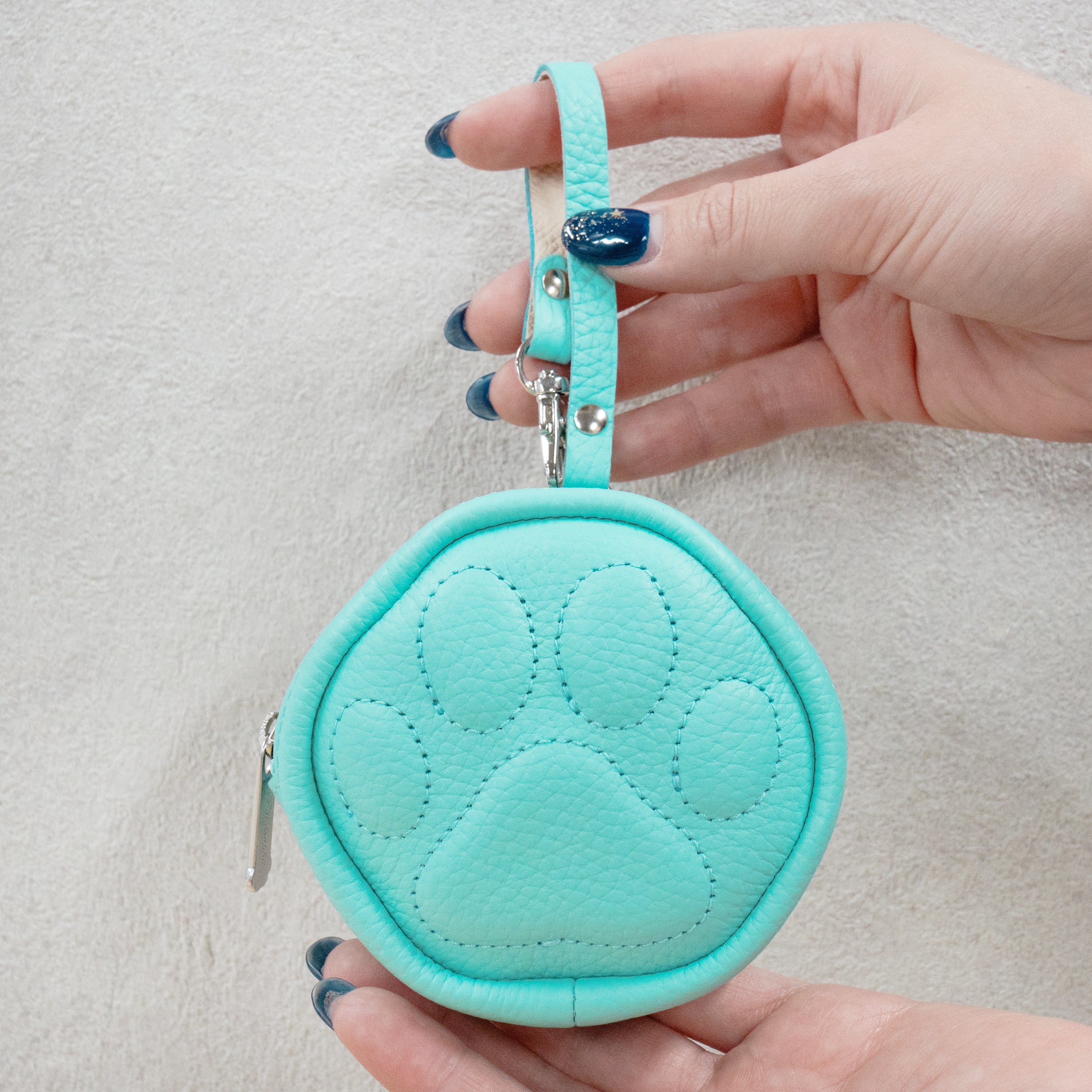 PAW Charm Pouch Cuir Mash / Bleu Dragée
