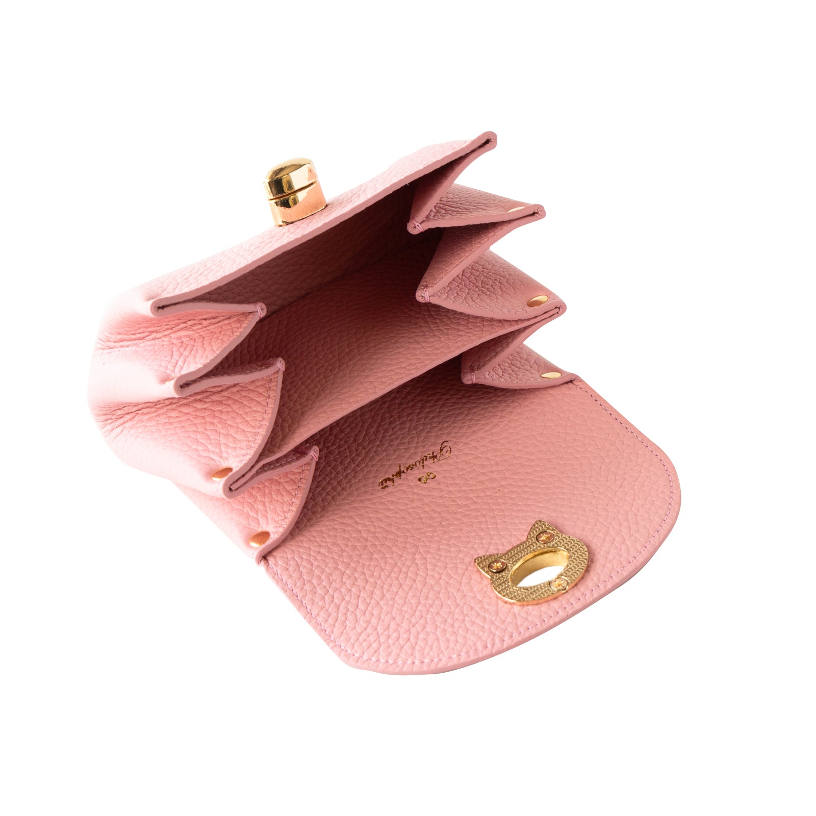 Shell pouch CAT Cuir Mash / Sakura Pink