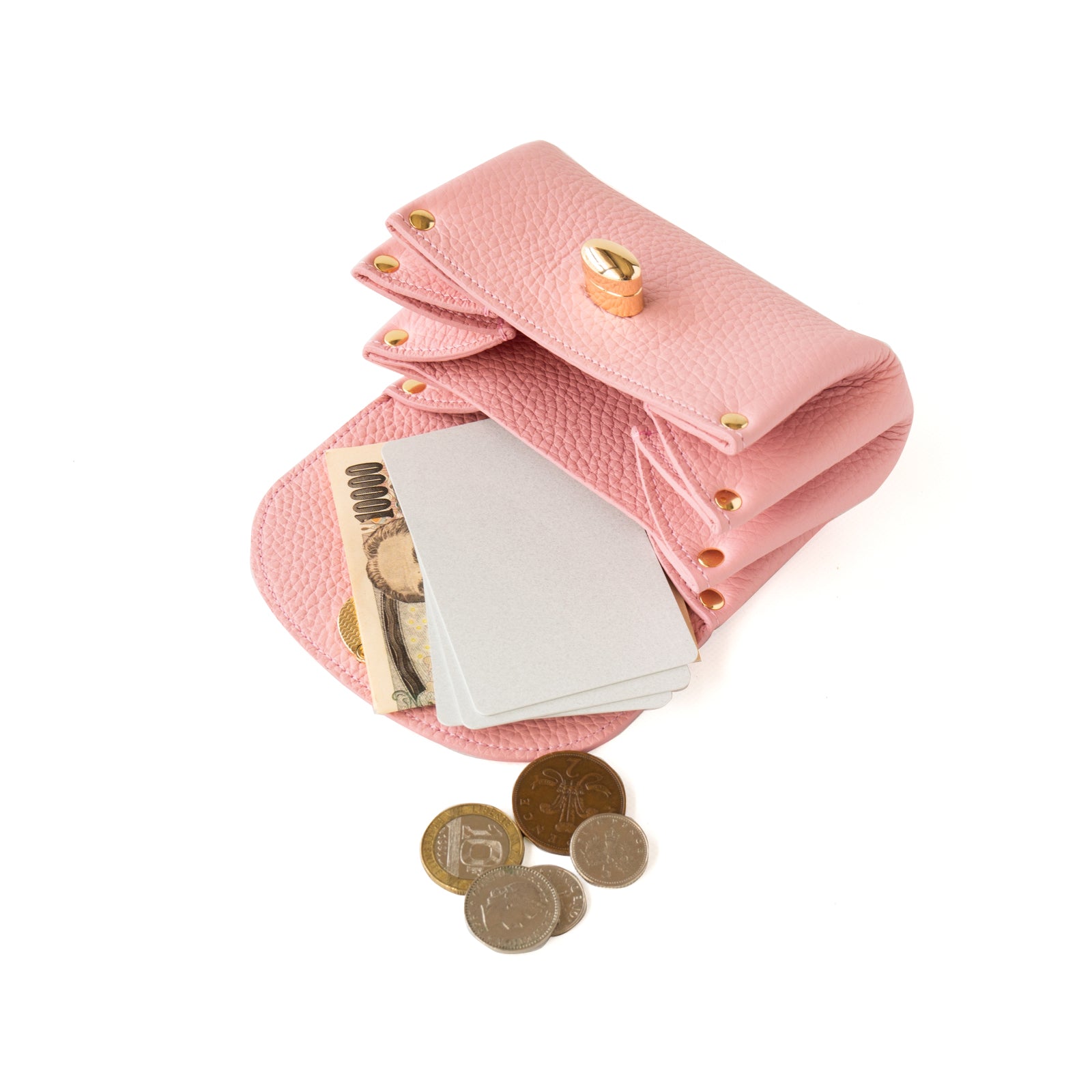 Shell pouch CAT Cuir Mash / Sakura Pink