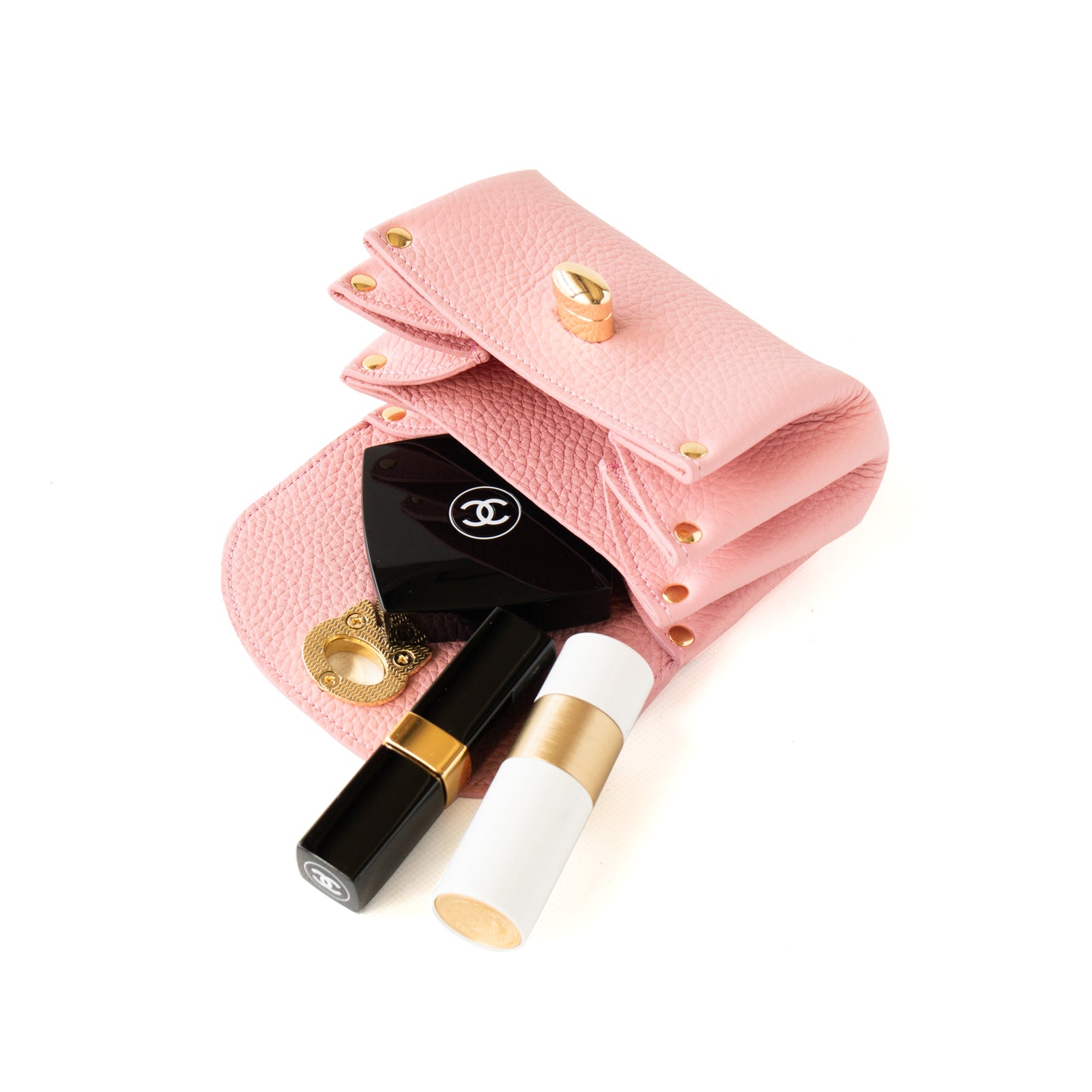 Shell pouch CAT Cuir Mash / Sakura Pink