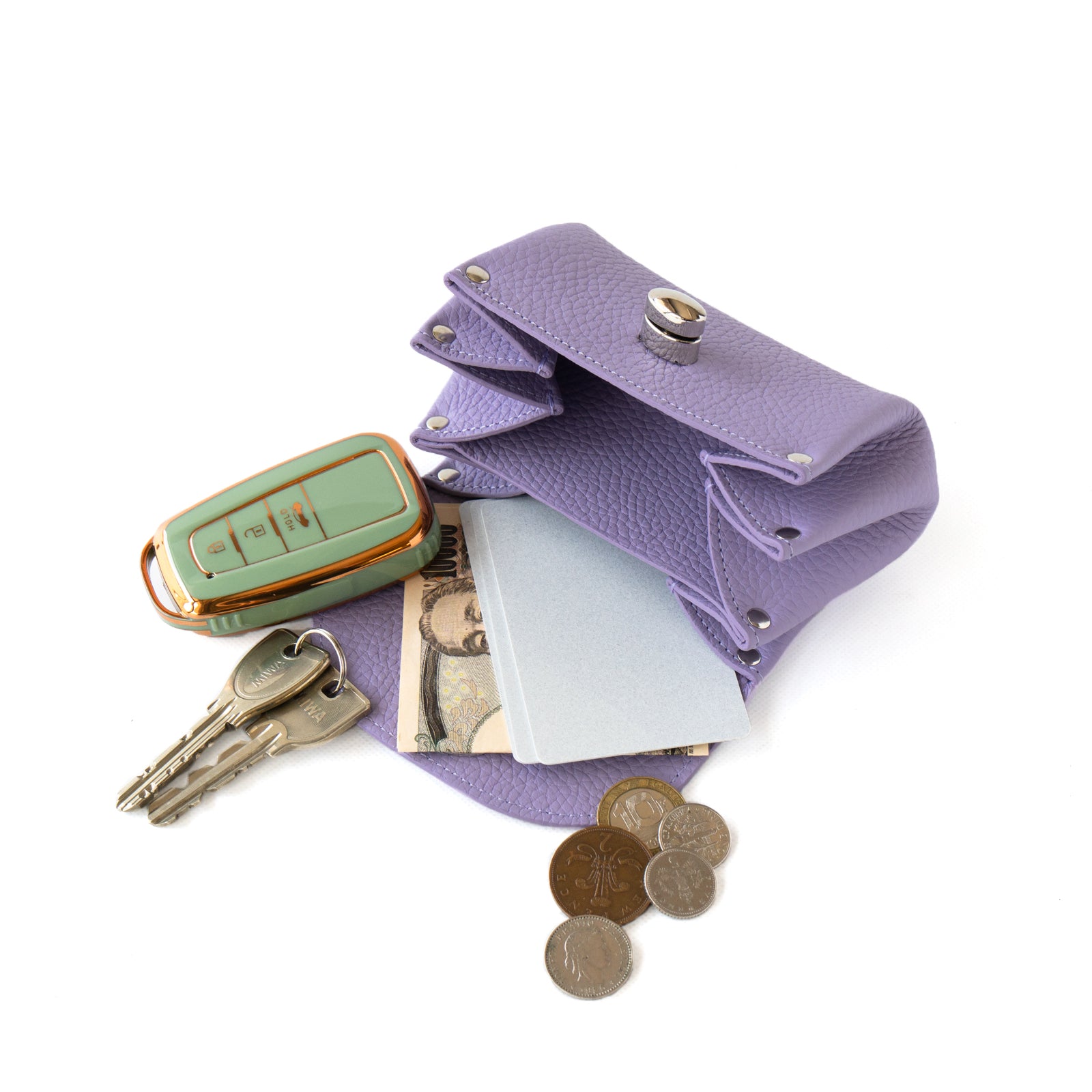 Shell pouch CAT Cuir Mash / Lavender