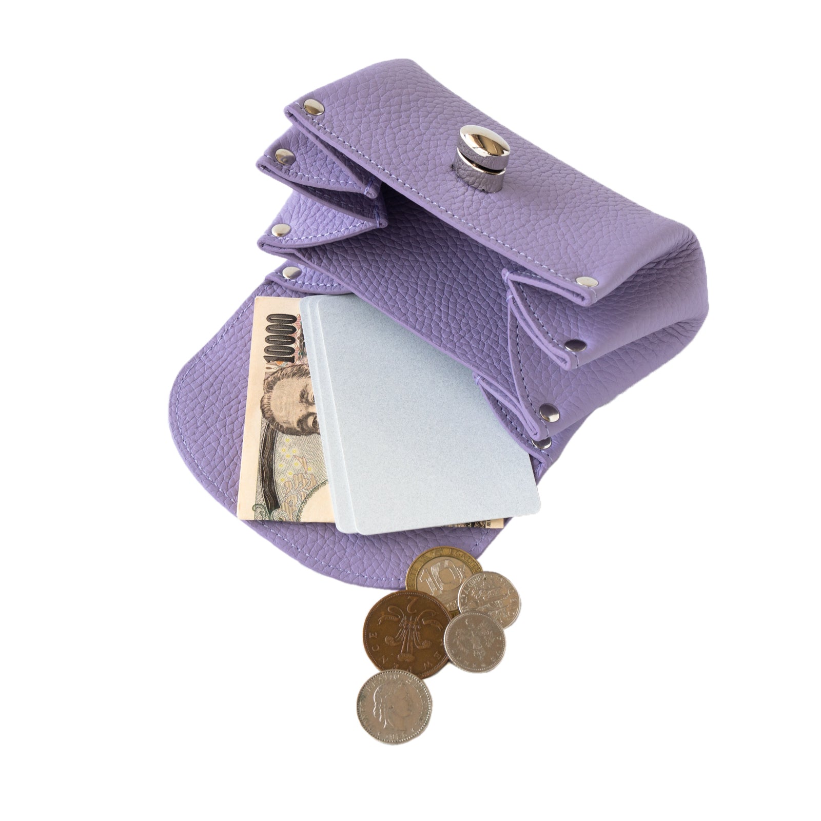 Shell pouch CAT Cuir Mash / Lavender
