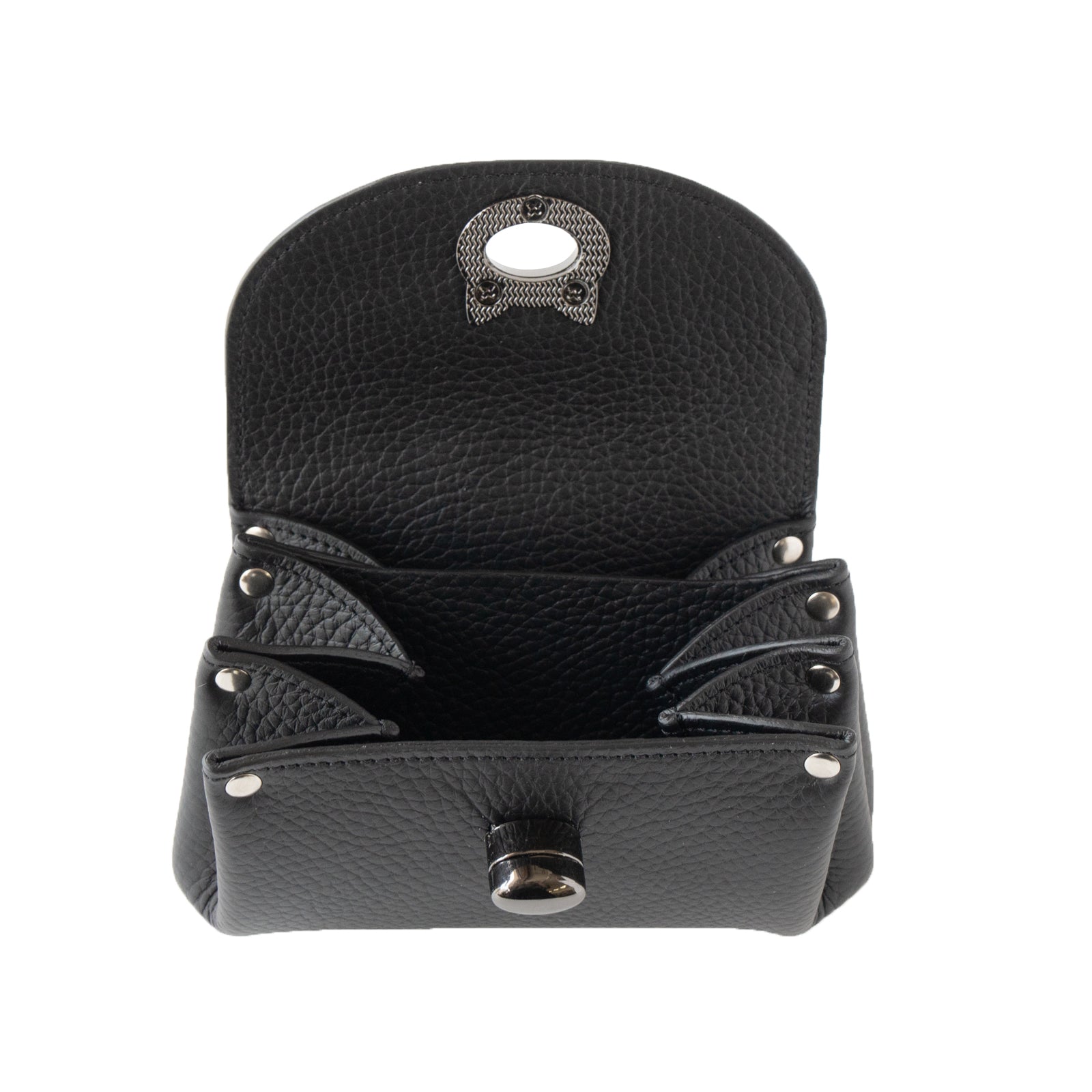 Shell Pouch CAT Cuir Mash / Black