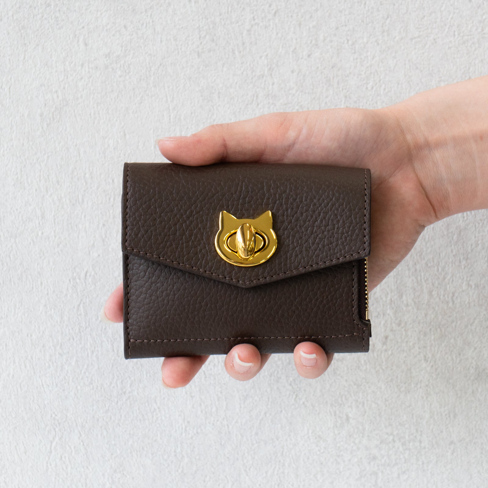 Handy Wallet Nyapera Grande Cuir Mache / Chocolate