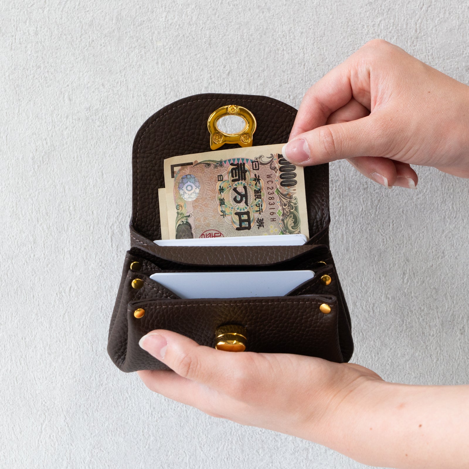 Shell Wallet CAT Cuir Mache / Chocolate