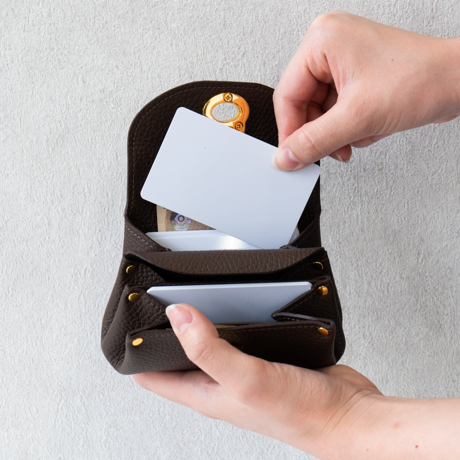 Shell Wallet CAT Cuir Mache / Chocolate