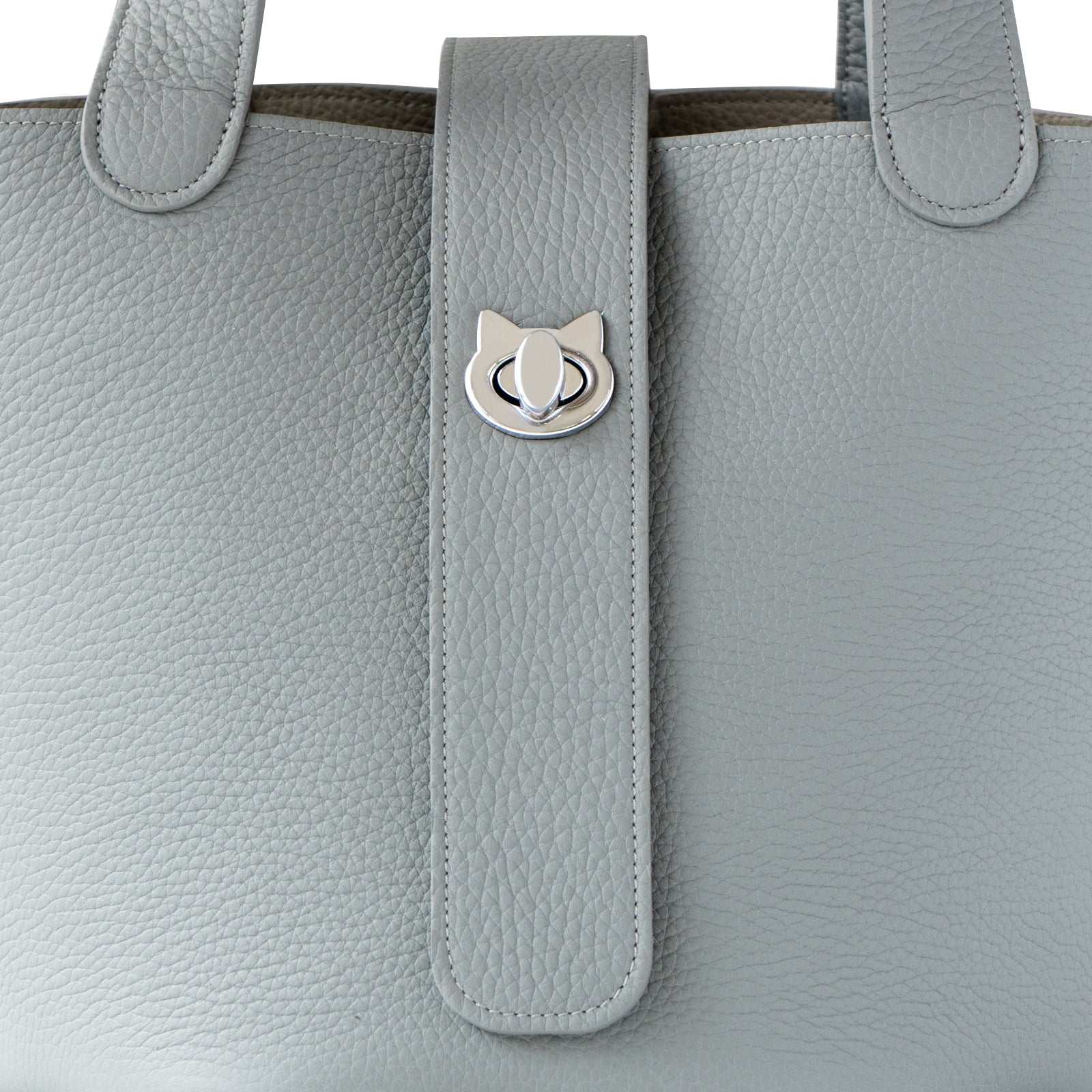 Limited Quantity: PAW Baguette Bag with Paw Print Charm in Taurillon Clemence/Ice Grey