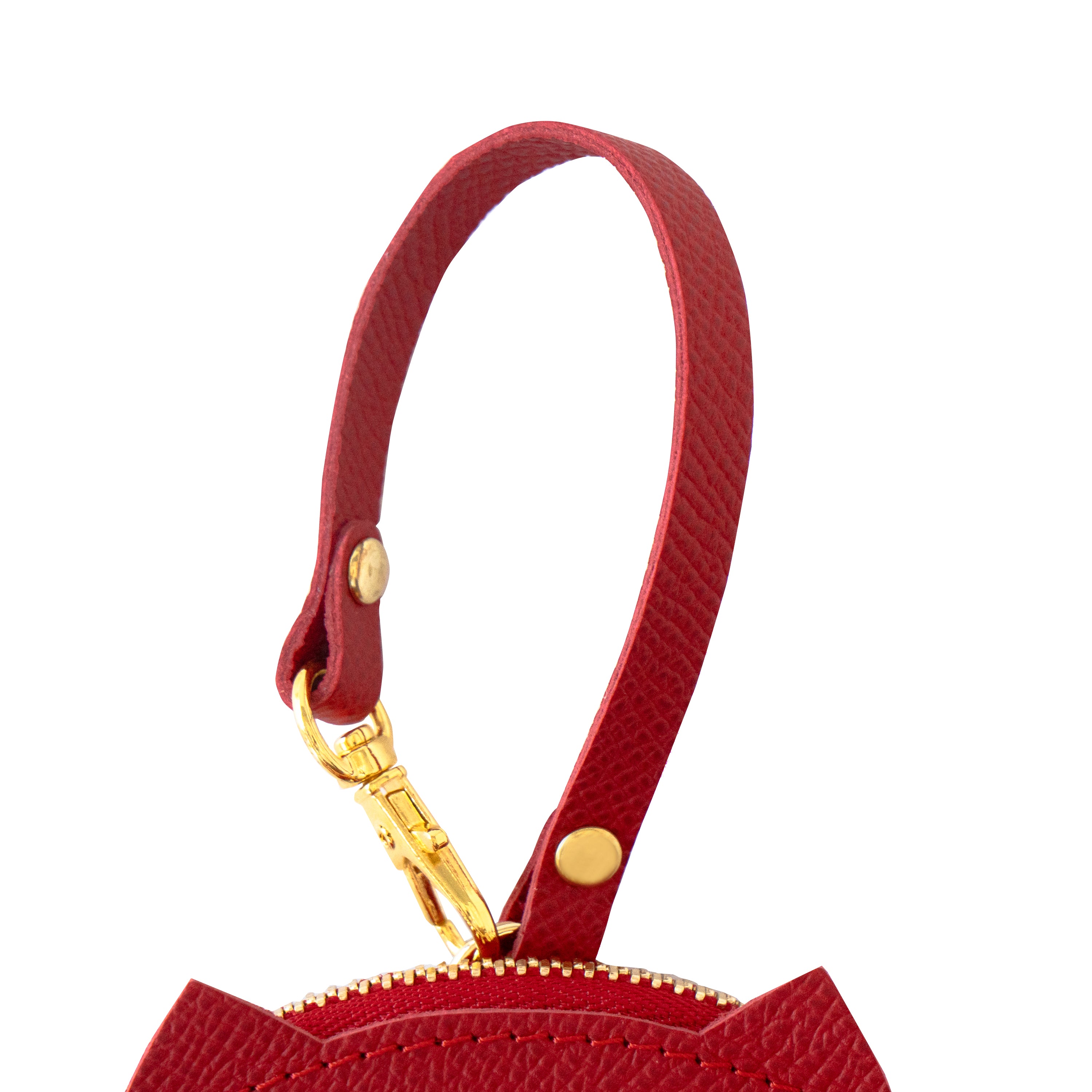 Nyan Face Coin Purse, Veau Epsom / Rouge