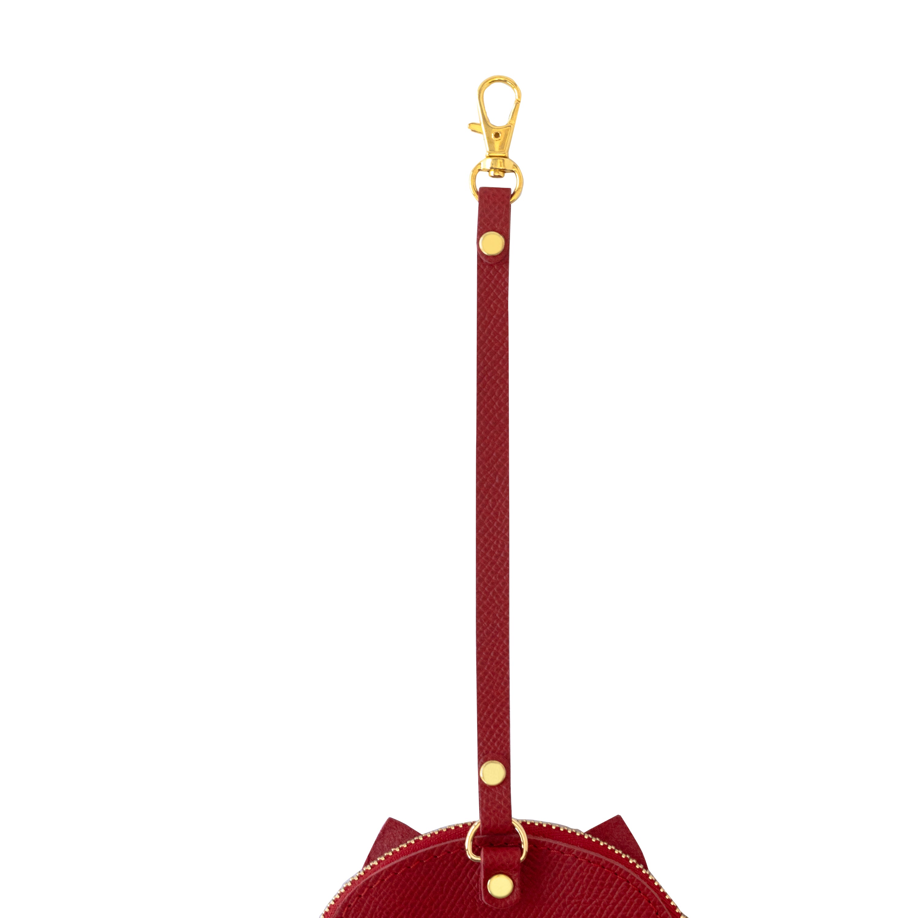 Nyan Face Coin Purse, Veau Epsom / Rouge