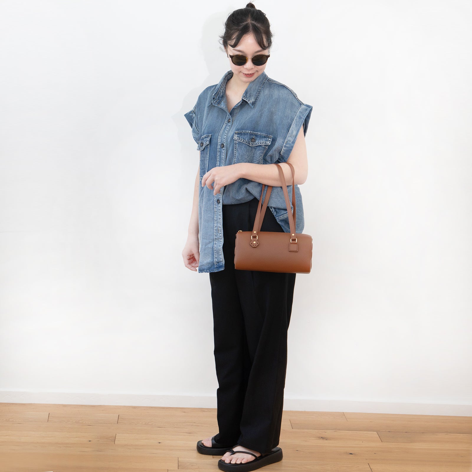 Mini Boston Bag - PAW Cuir Mash / Camel